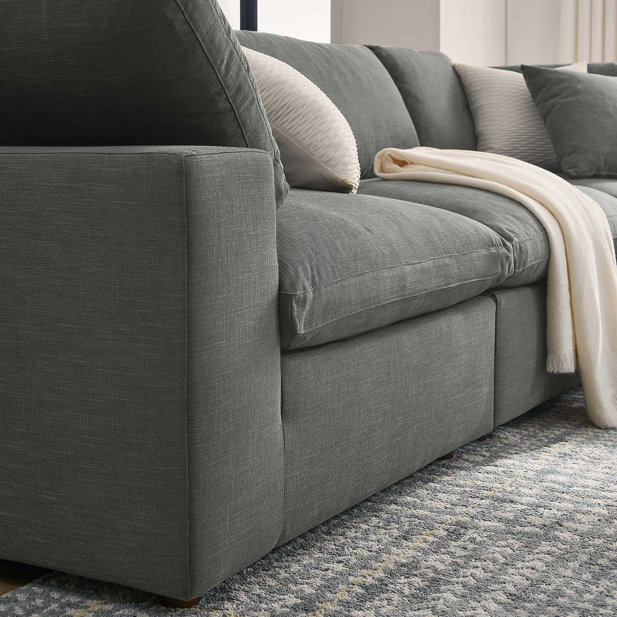 Carmen 5 Piece Modular Sectional Sofa Gray - Image 10