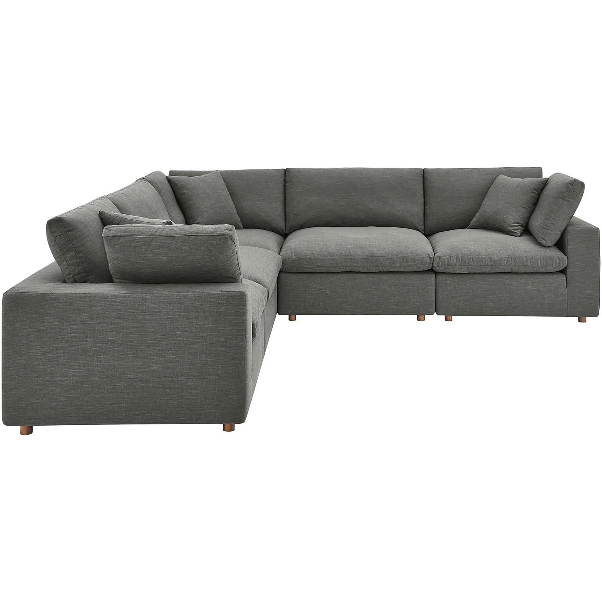 Carmen 5 Piece Modular Sectional Sofa Gray - Image 2