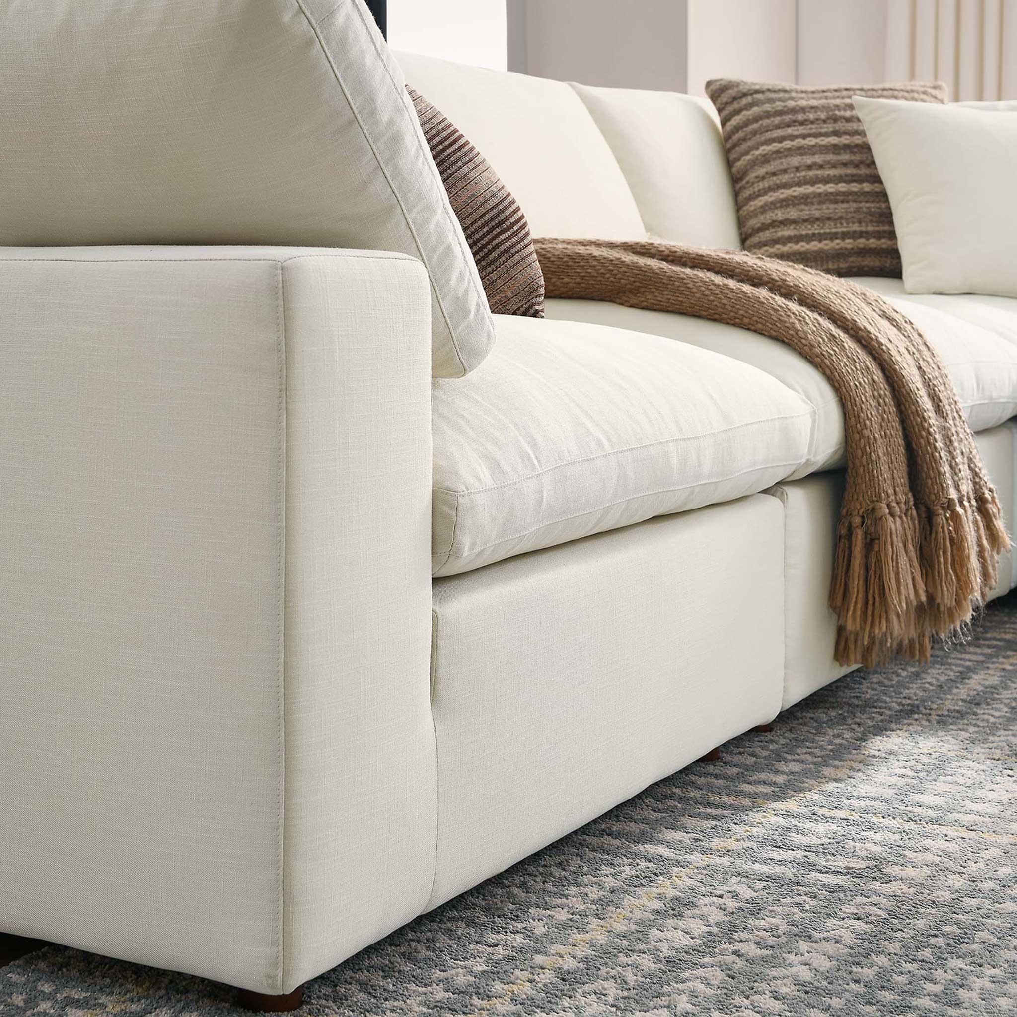 Carmen 5 Piece Modular Sectional Sofa Light Beige - Image 10