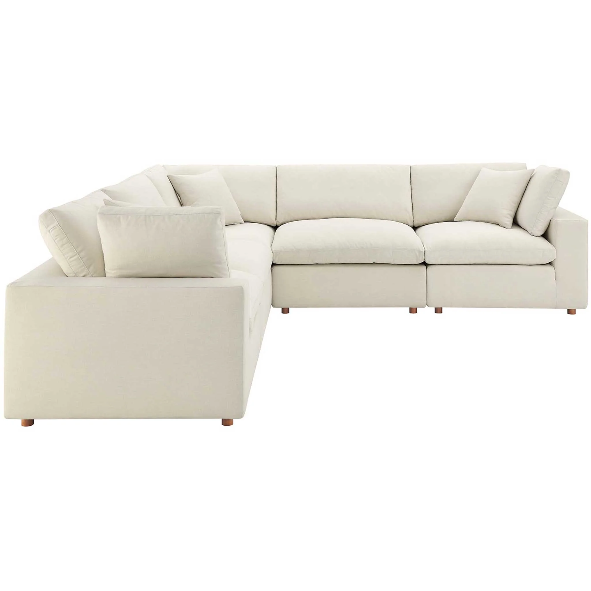 Carmen 5 Piece Modular Sectional Sofa Light Beige - Image 2