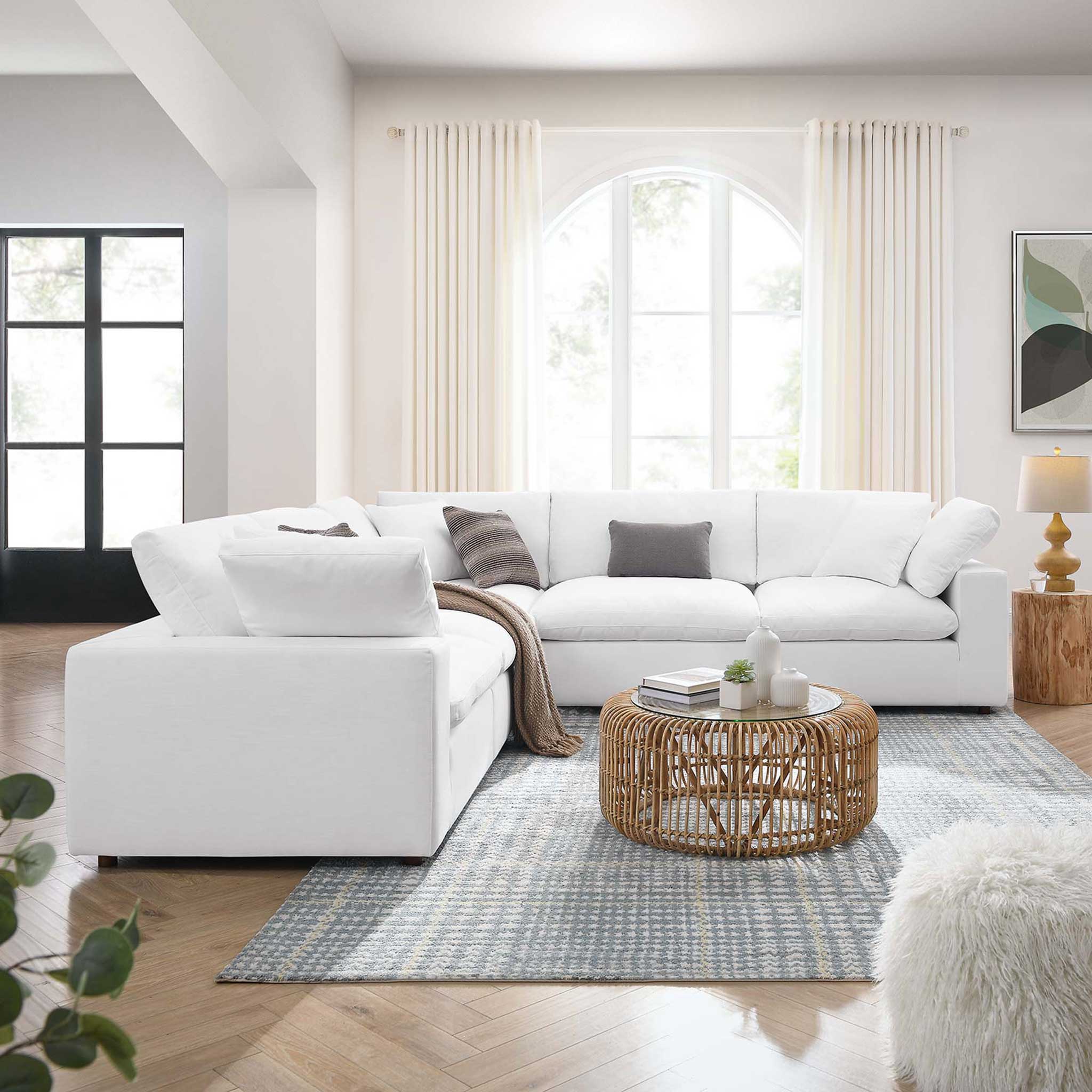 Carmen 5 Piece Modular Sectional Sofa Pure White - Image 9