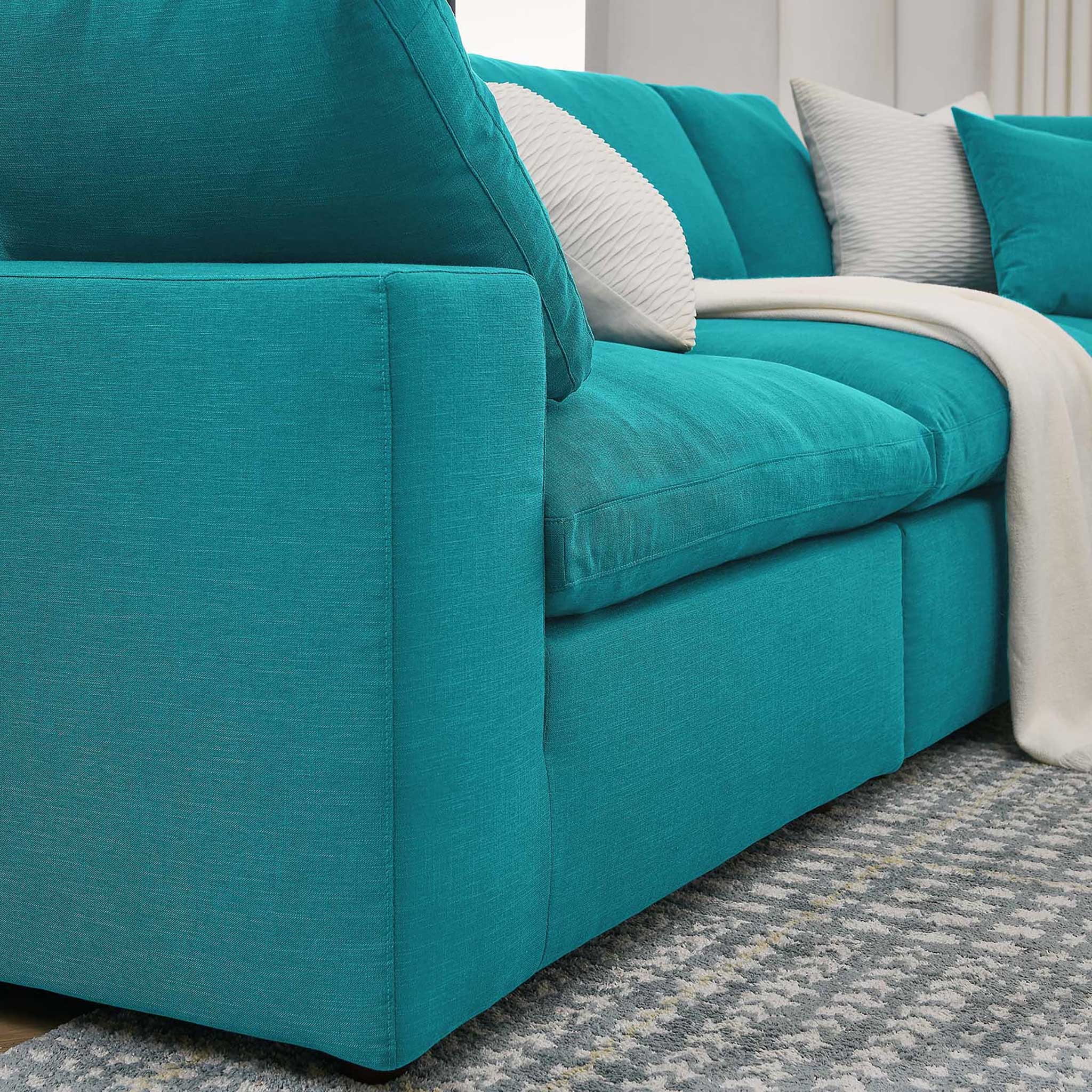 Carmen 5 Piece Modular Sectional Sofa Teal - Image 10