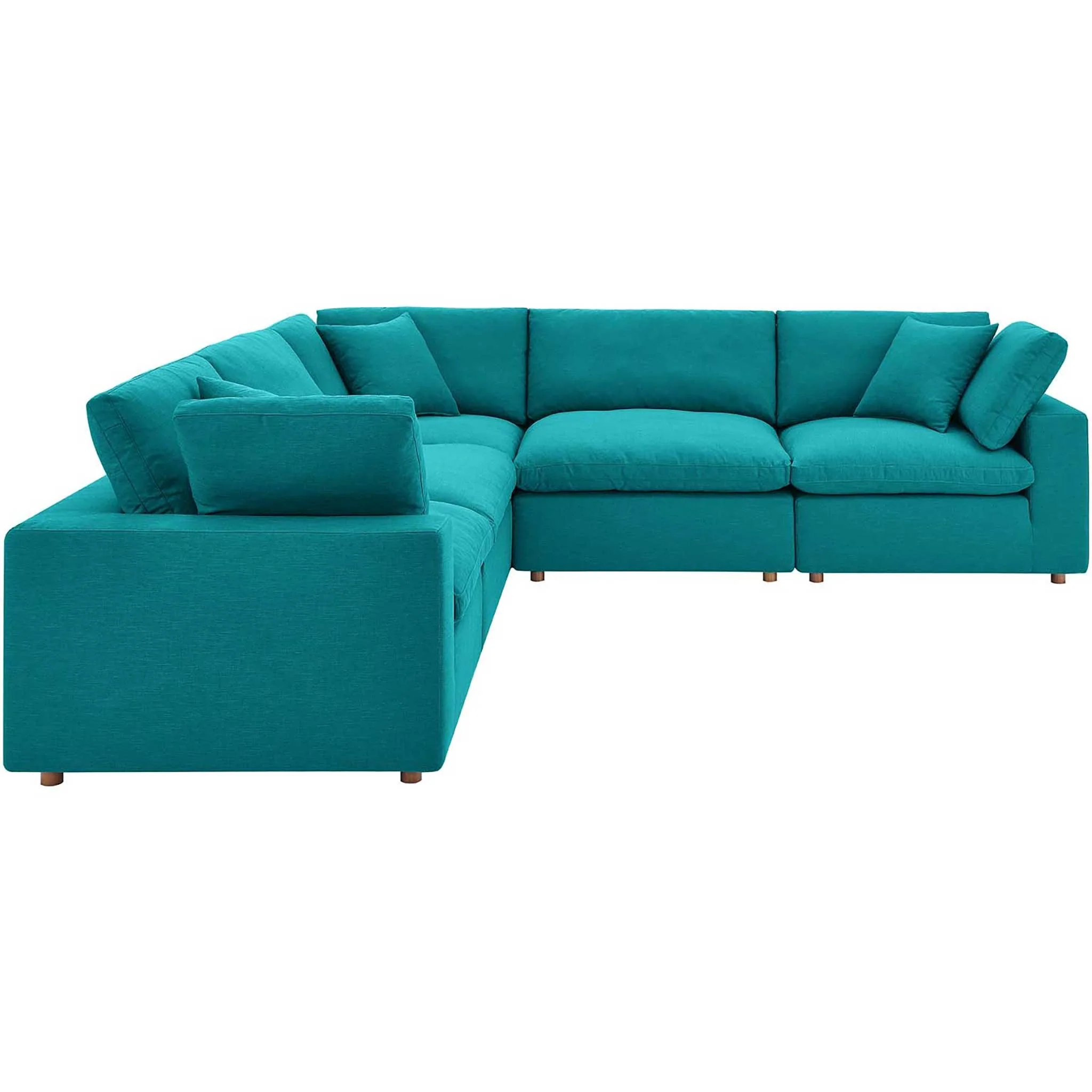 Carmen 5 Piece Modular Sectional Sofa Teal - Image 2