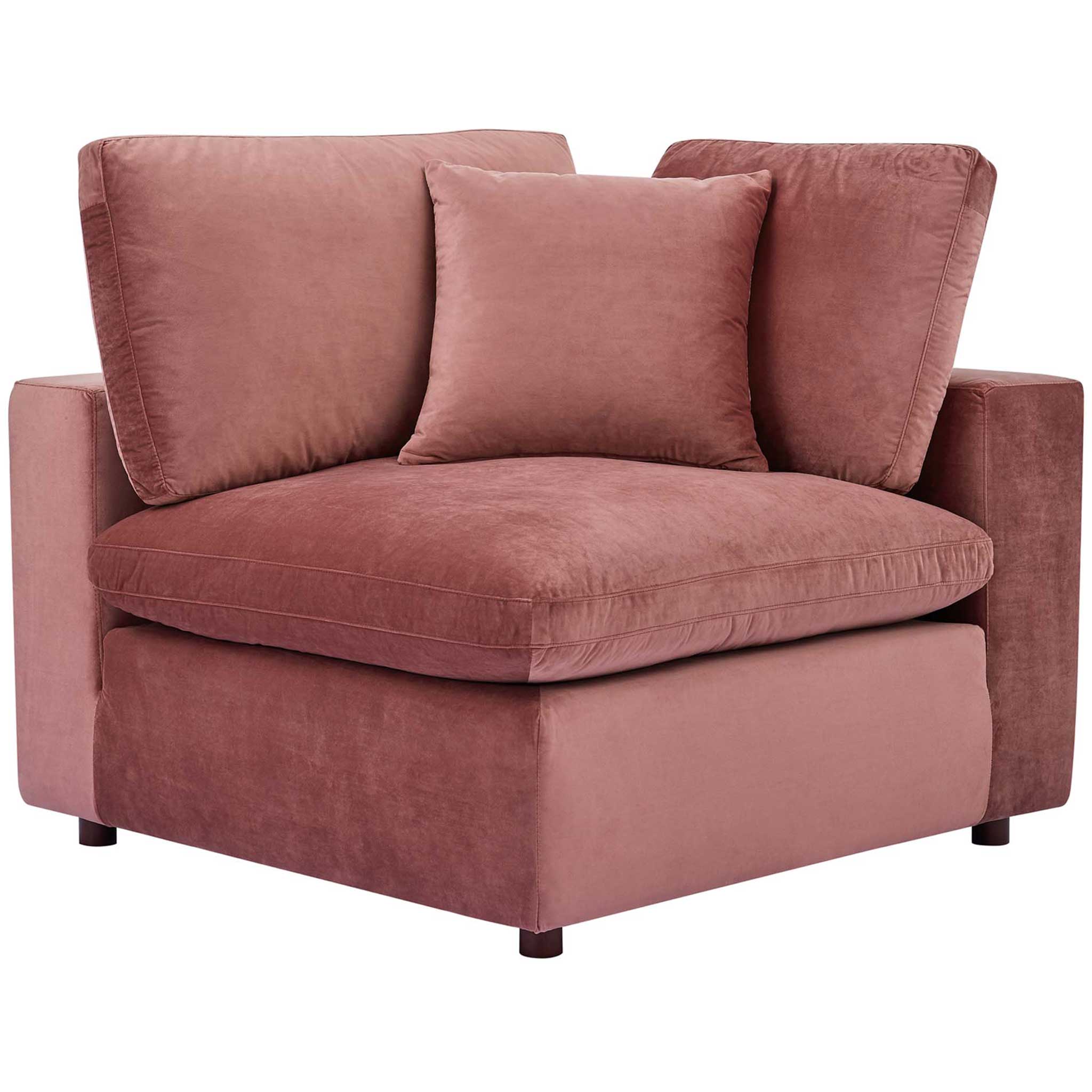 Carmen 5 Piece Modular Sectional Velvet Sofa Dusty Rose - Image 3