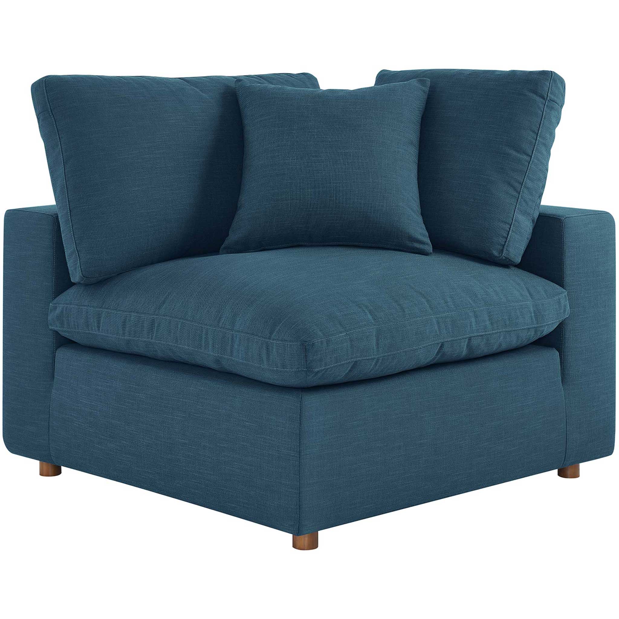 Carmen 5 Piece Modular Sofa with Ottoman Azure - Image 4
