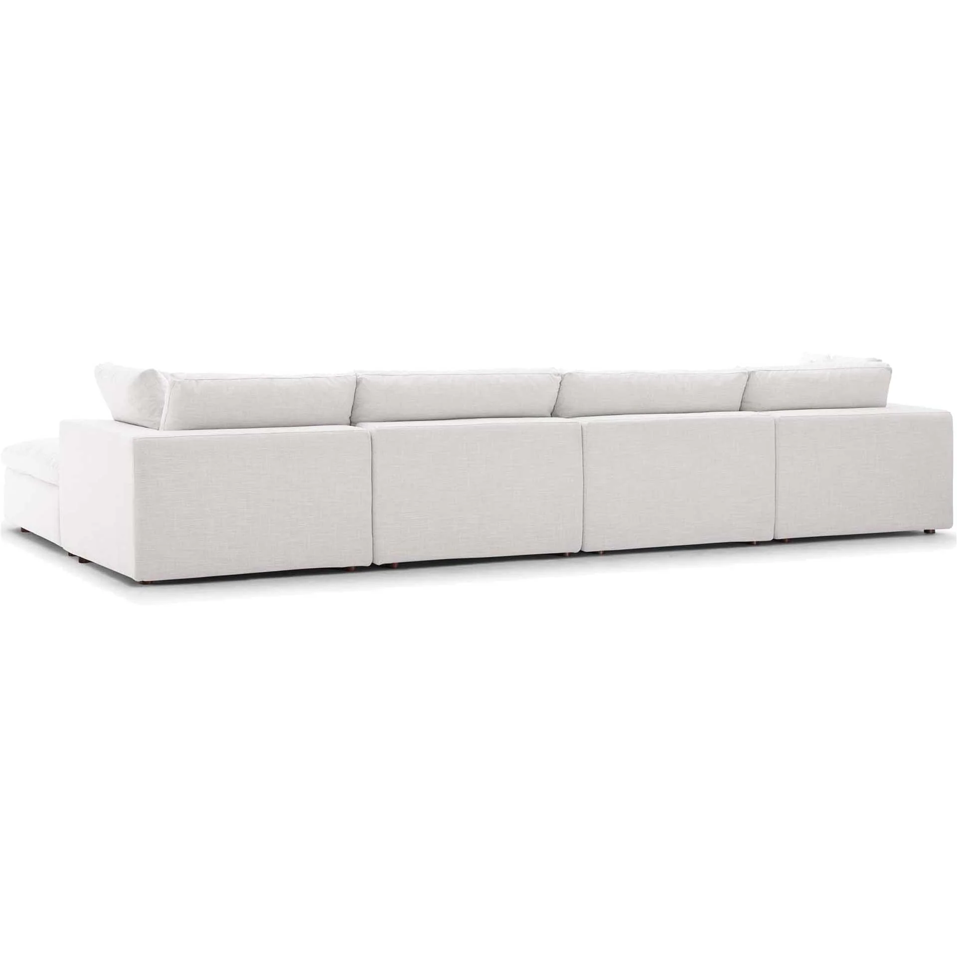 Carmen 5 Piece Modular Sofa with Ottoman Beige - Image 3