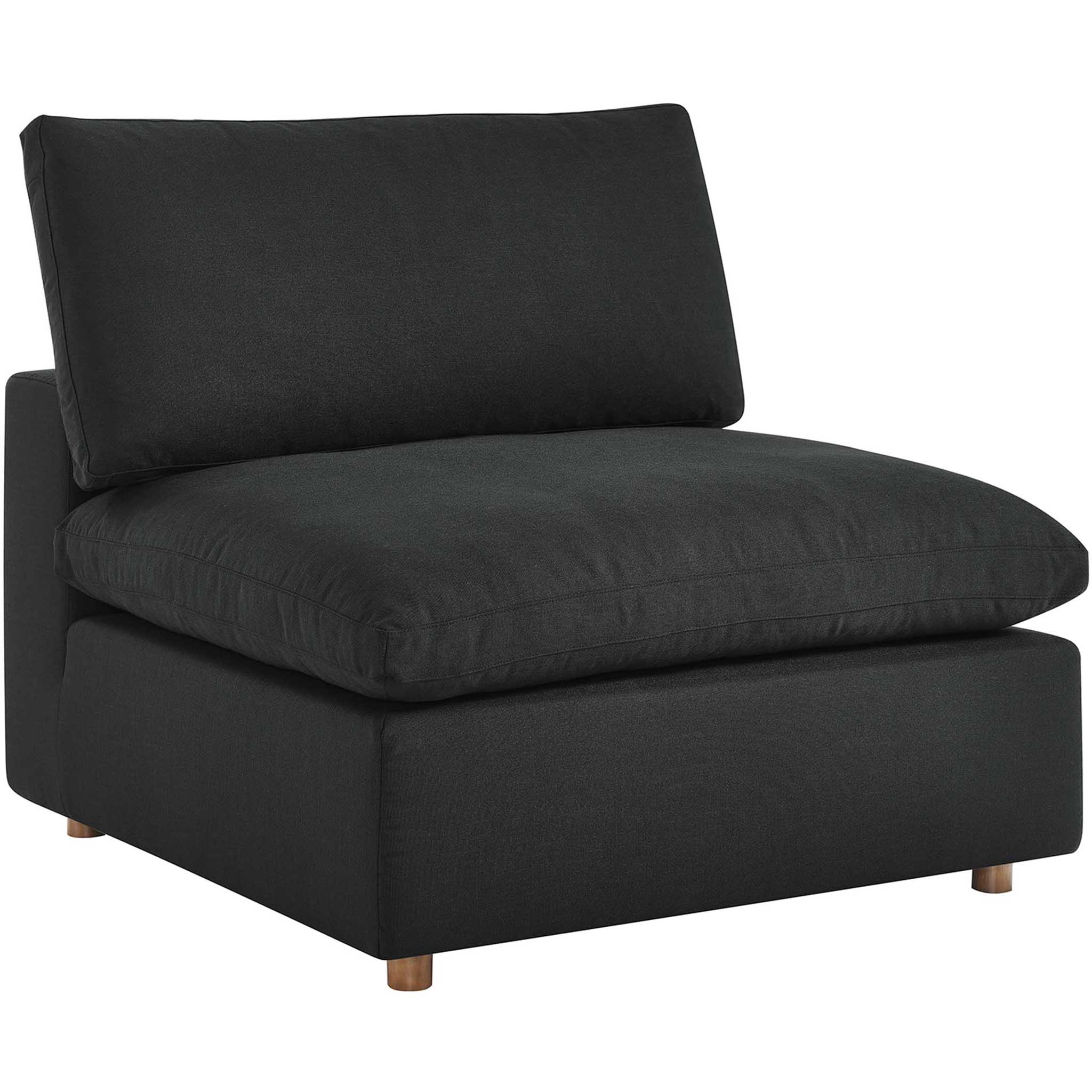 Carmen 5 Piece Modular Sofa with Ottoman Black - Image 6