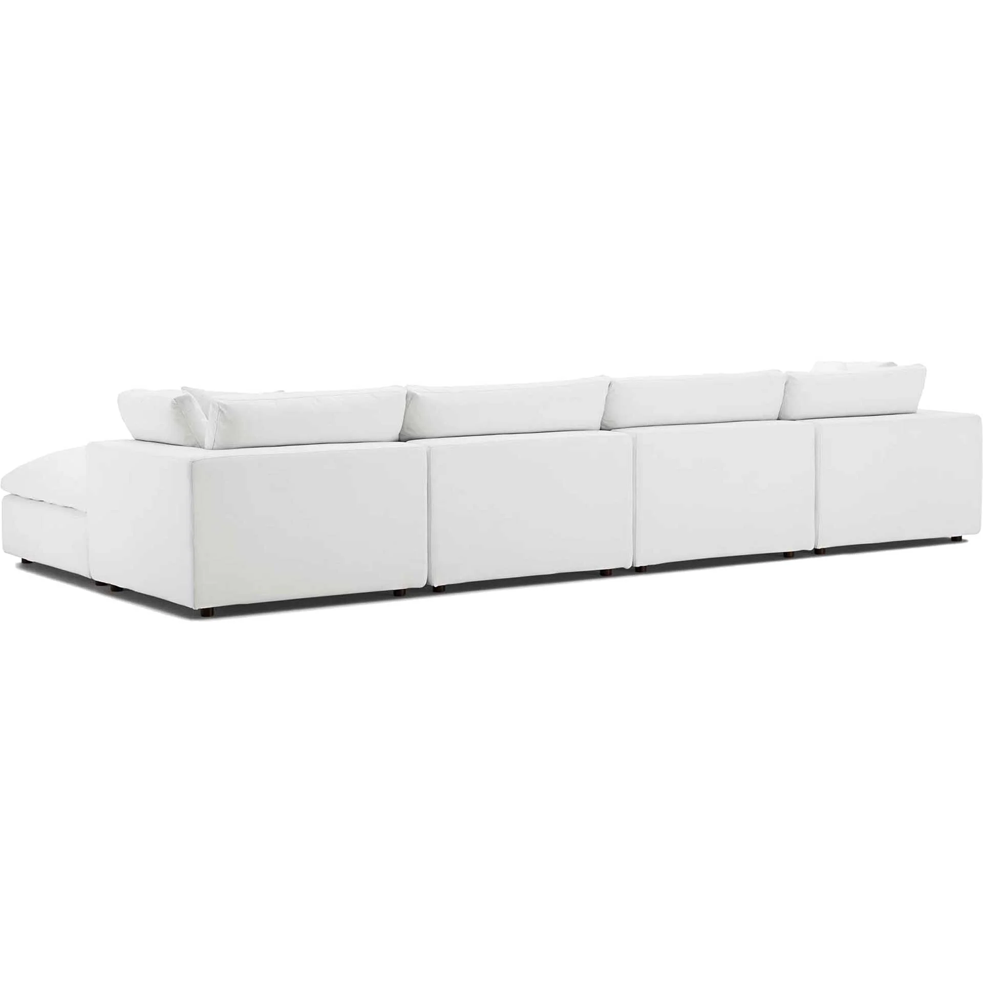 Carmen 5 Piece Modular Sofa with Ottoman White - Image 3