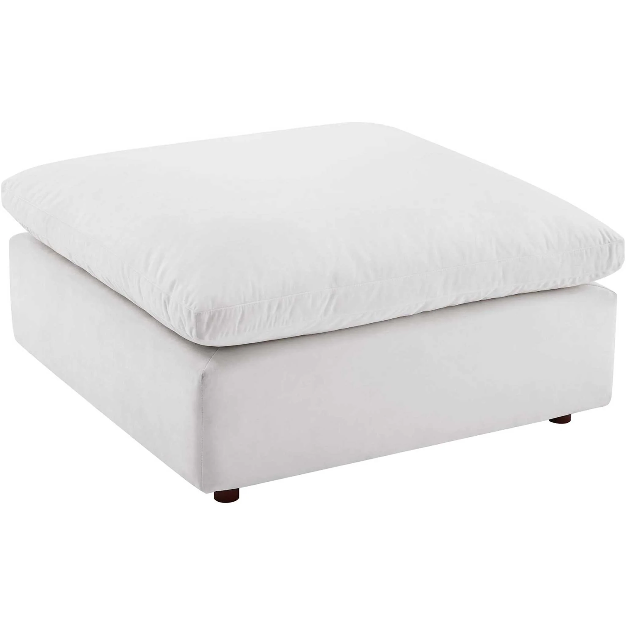 Carmen 5 Piece Modular Velvet Sofa with Ottoman White - Image 7
