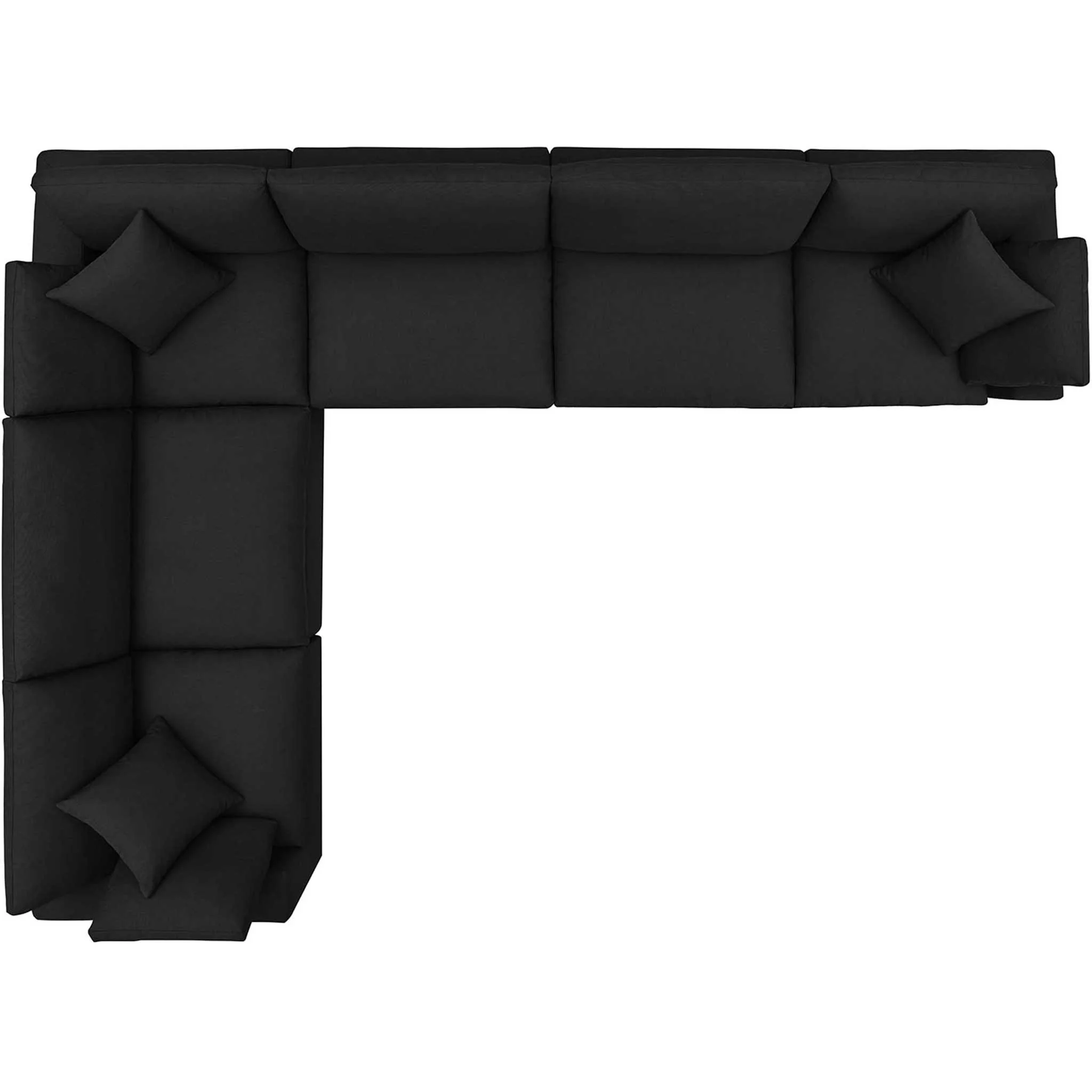 Carmen 6 Piece Modular Sectional Sofa Black - Image 2