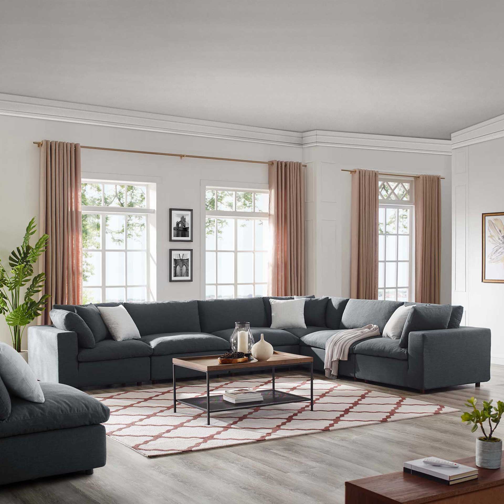 Carmen 6 Piece Modular Sectional Sofa Gray - Image 7