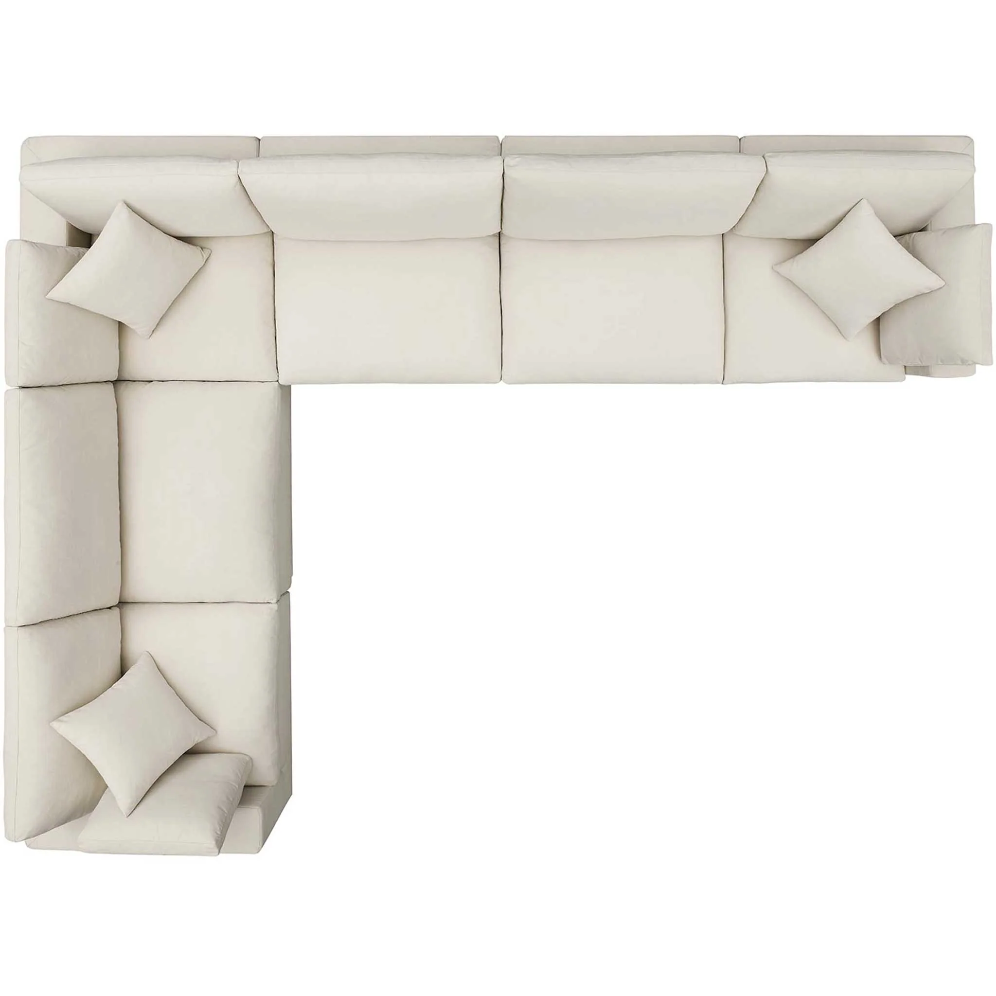 Carmen 6 Piece Modular Sectional Sofa Light Beige - Image 2