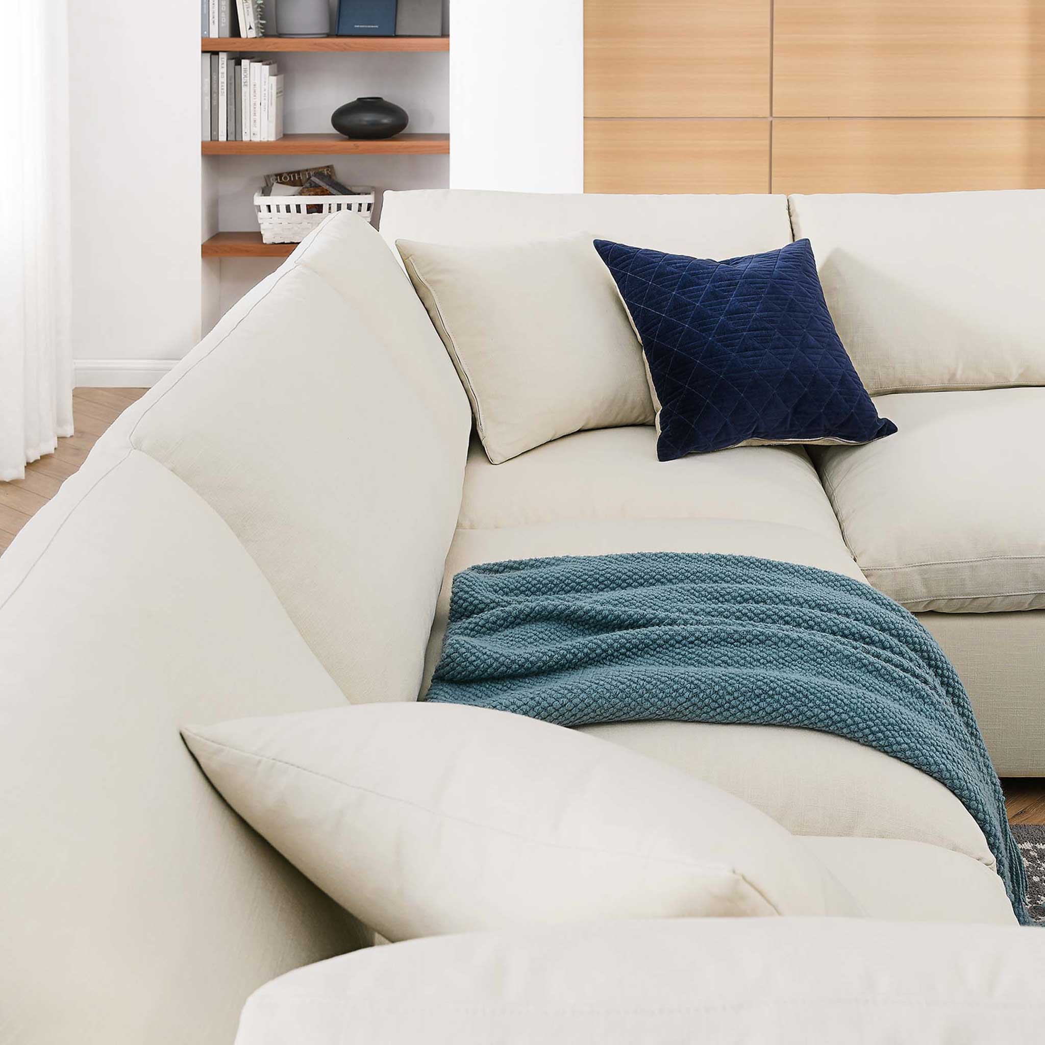 Carmen 6 Piece Modular Sectional Sofa Light Beige - Image 5
