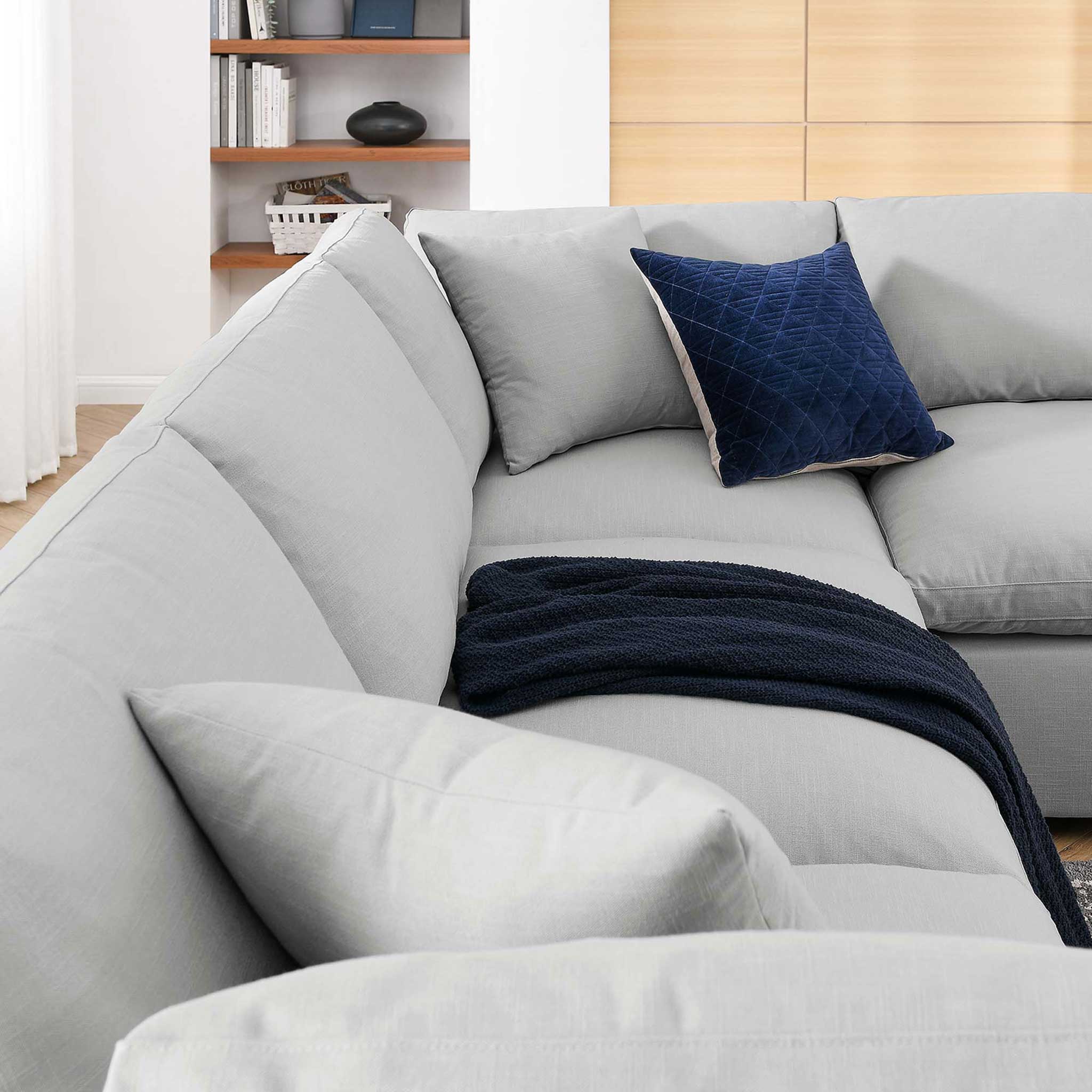 Carmen 6 Piece Modular Sectional Sofa Light Gray - Image 5