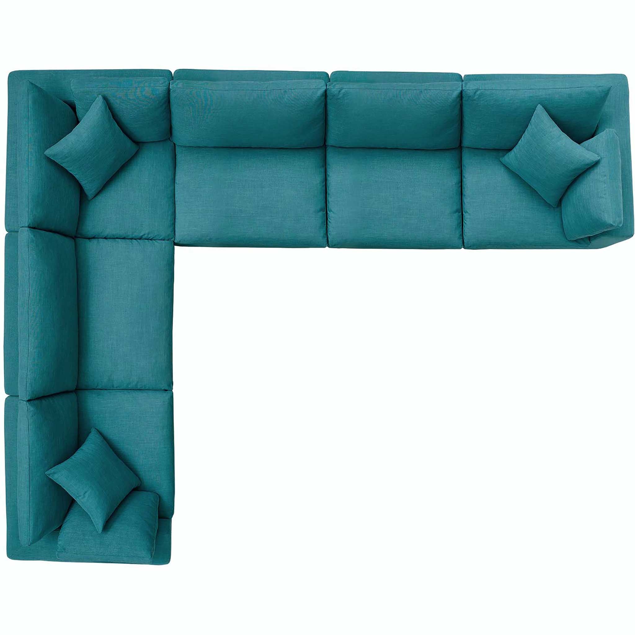 Carmen 6 Piece Modular Sectional Sofa Teal - Image 2