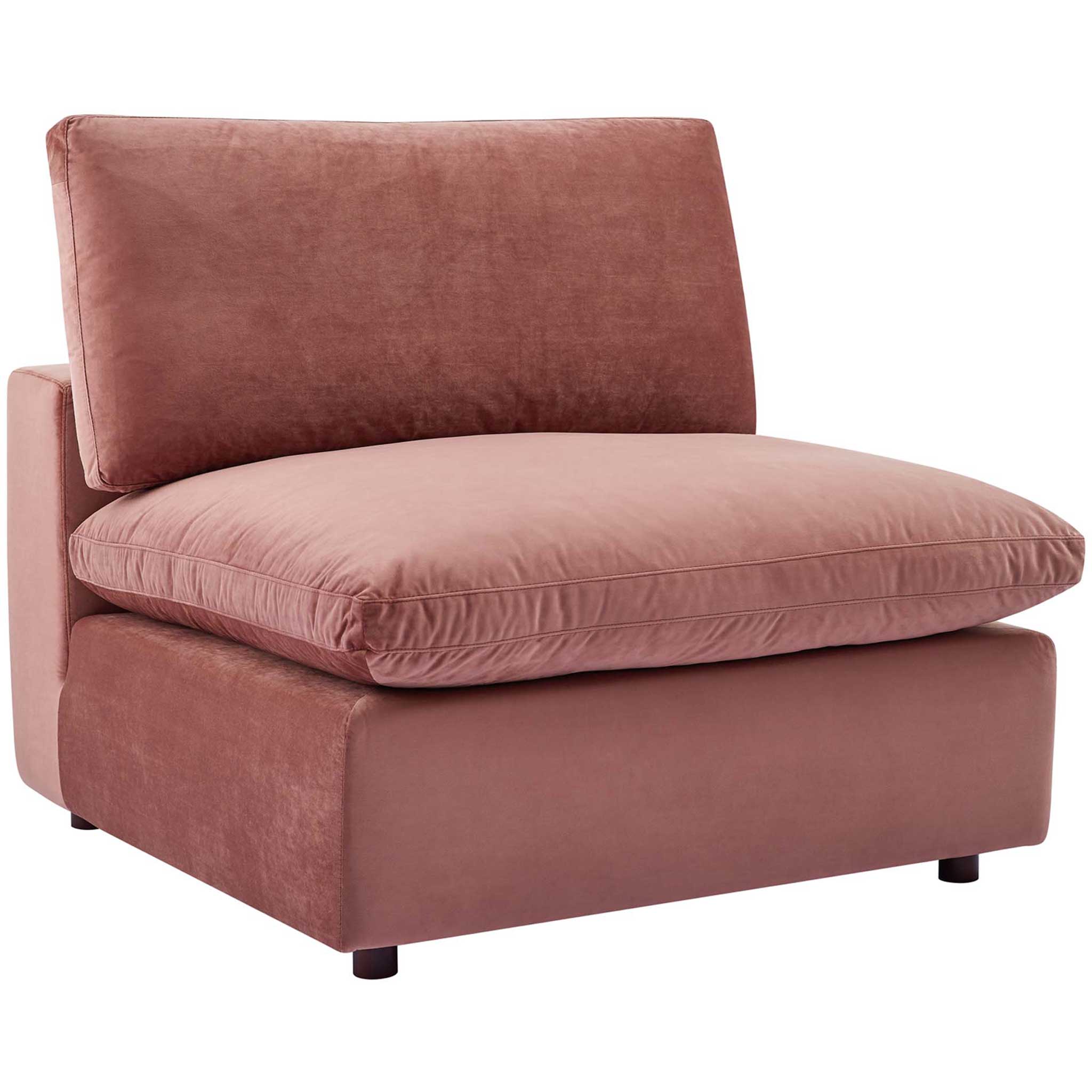 Carmen 6 Piece Modular Sectional Velvet Sofa Dusty Rose - Image 5