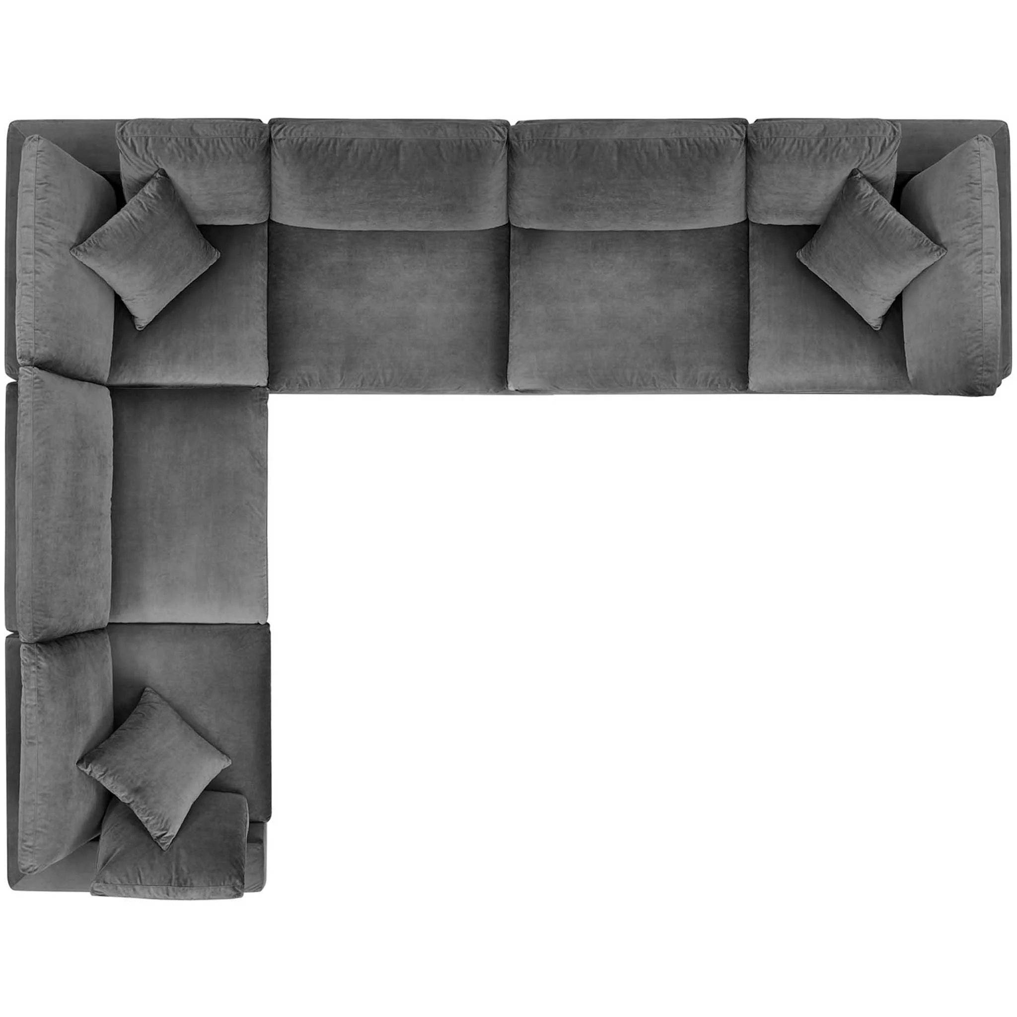Carmen 6 Piece Modular Sectional Velvet Sofa Gray - Image 2