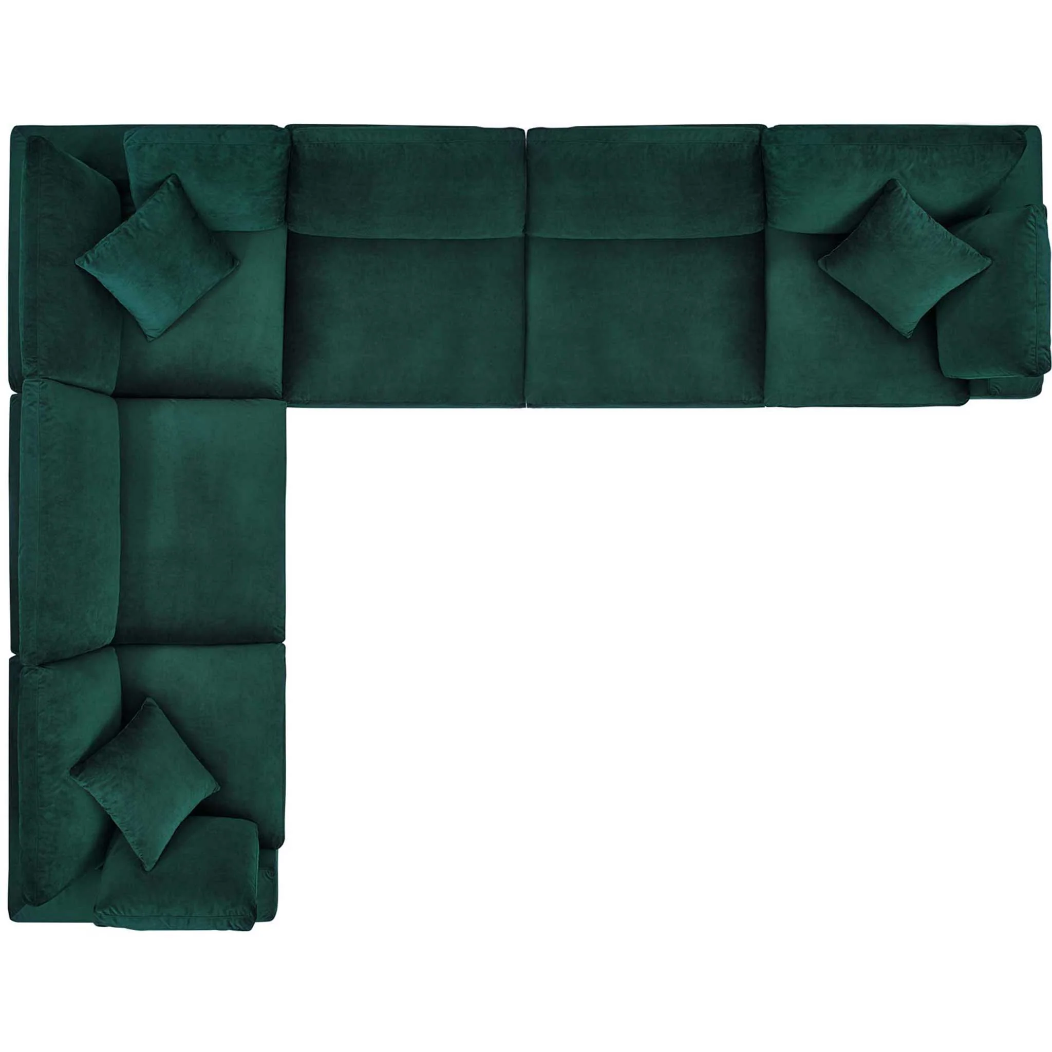 Carmen 6 Piece Modular Sectional Velvet Sofa Green - Image 2