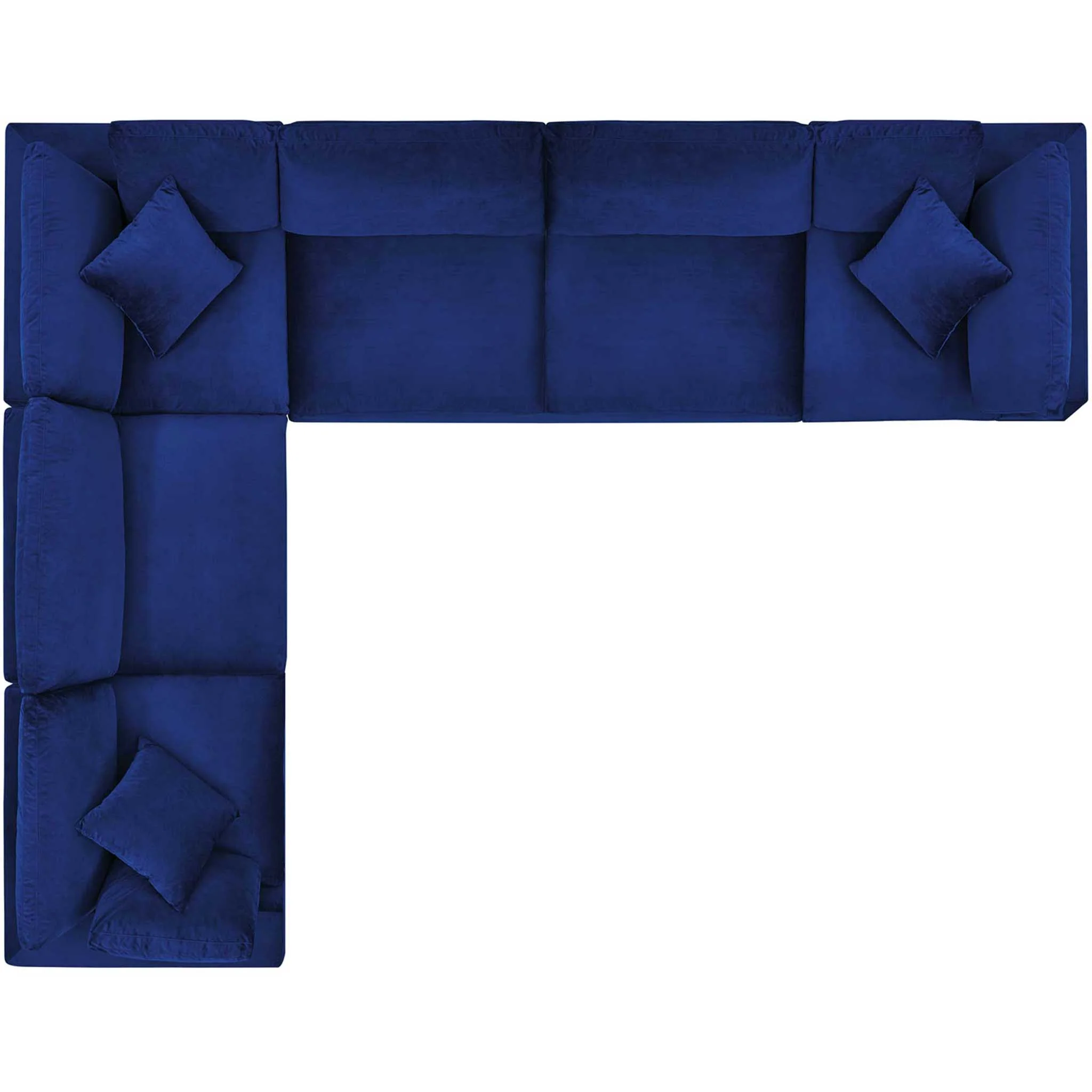 Carmen 6 Piece Modular Sectional Velvet Sofa Navy - Image 2