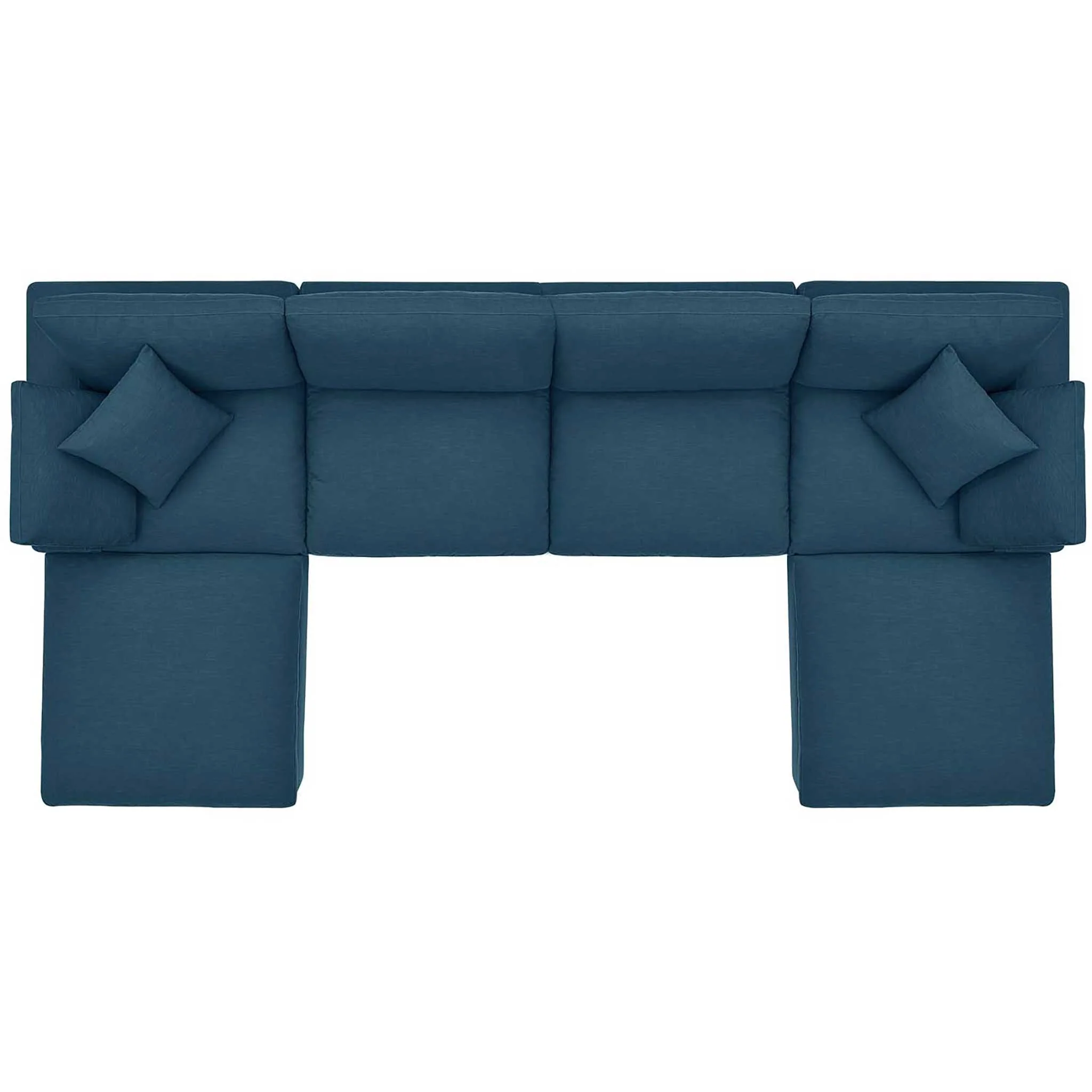 Carmen 6 Piece Modular Sofa with Ottomans Azure - Image 2