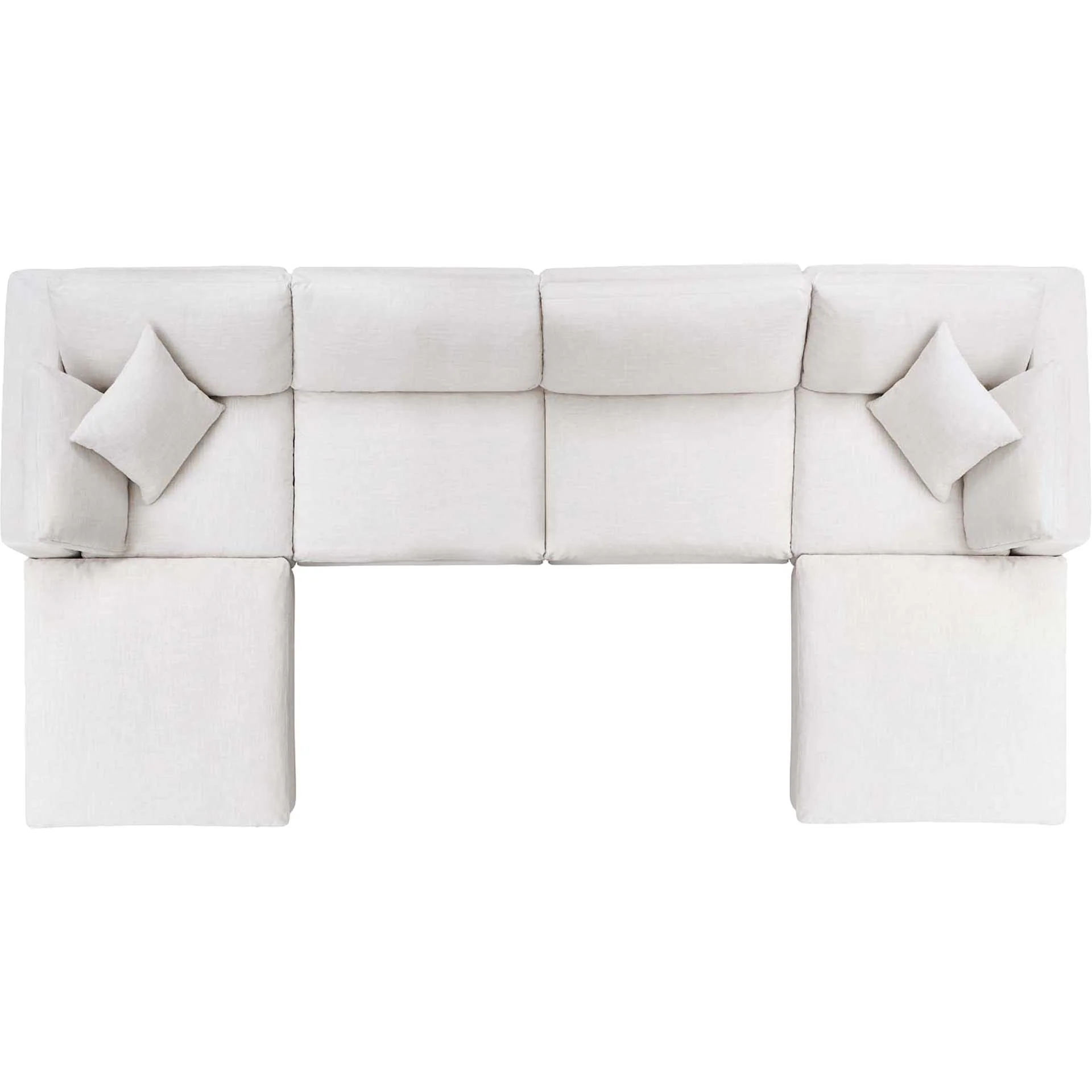 Carmen 6 Piece Modular Sofa with Ottomans Beige - Image 2