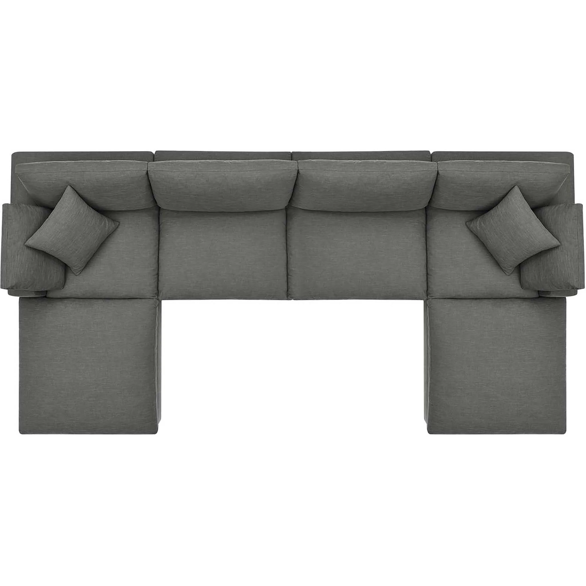 Carmen 6 Piece Modular Sofa with Ottomans Gray - Image 2