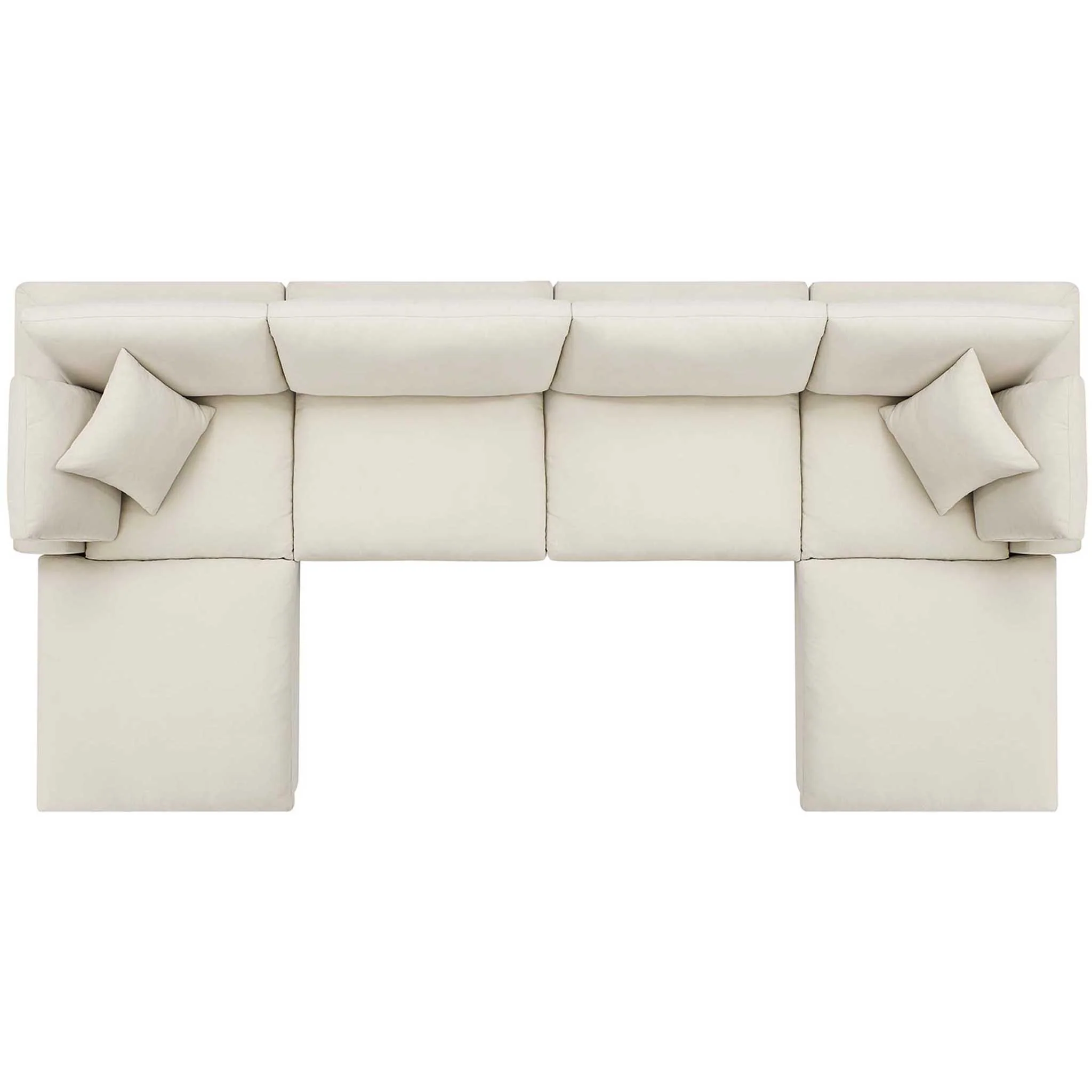Carmen 6 Piece Modular Sofa with Ottomans Light Beige - Image 2