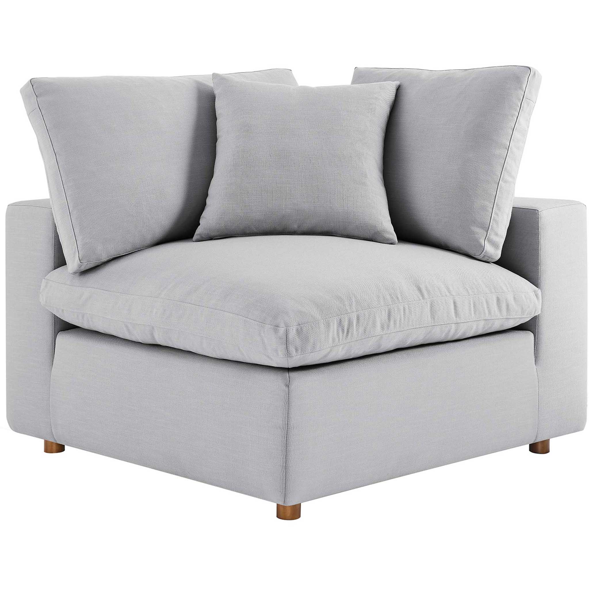 Carmen 6 Piece Modular Sofa with Ottomans Light Gray - Image 4
