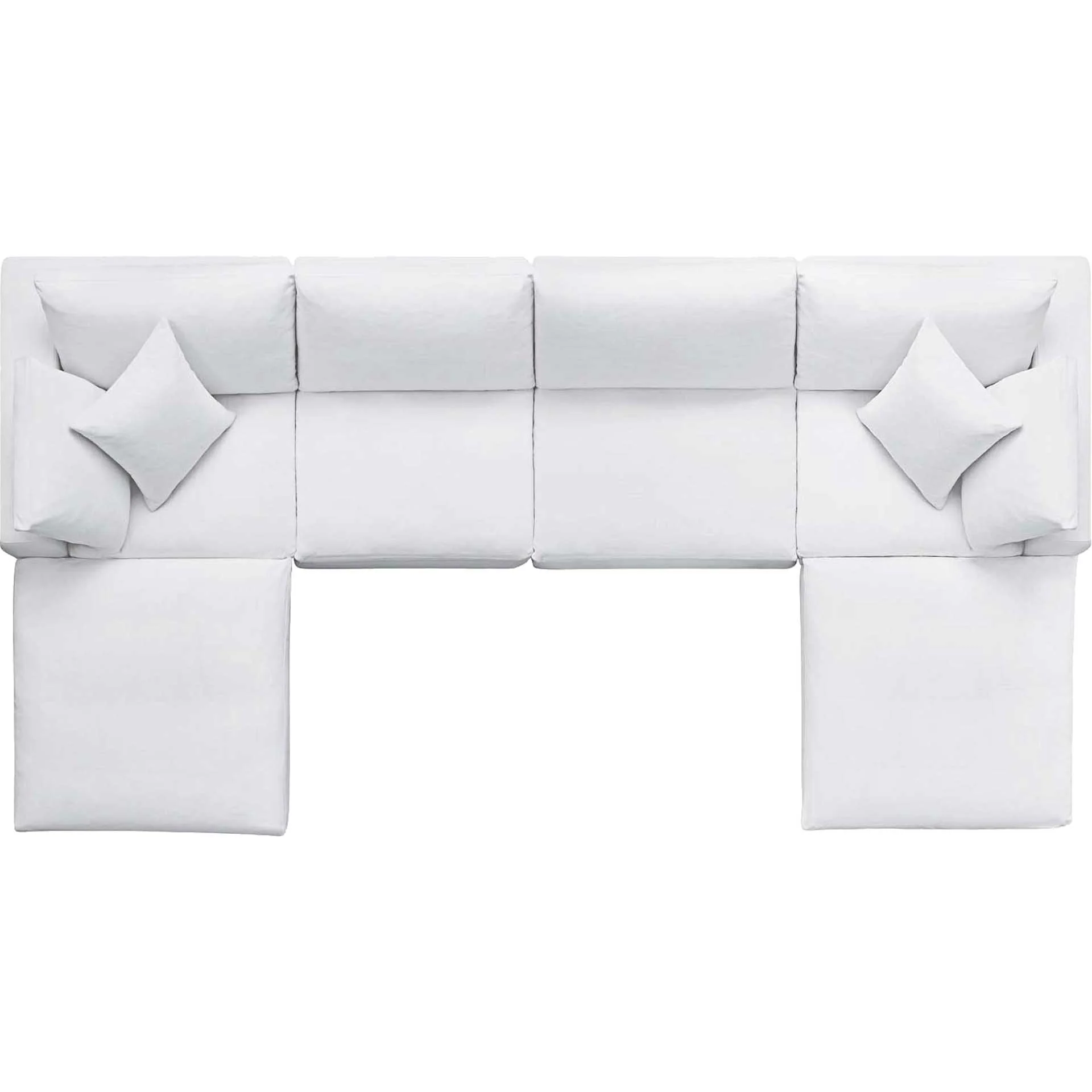 Carmen 6 Piece Modular Sofa with Ottomans White - Image 2