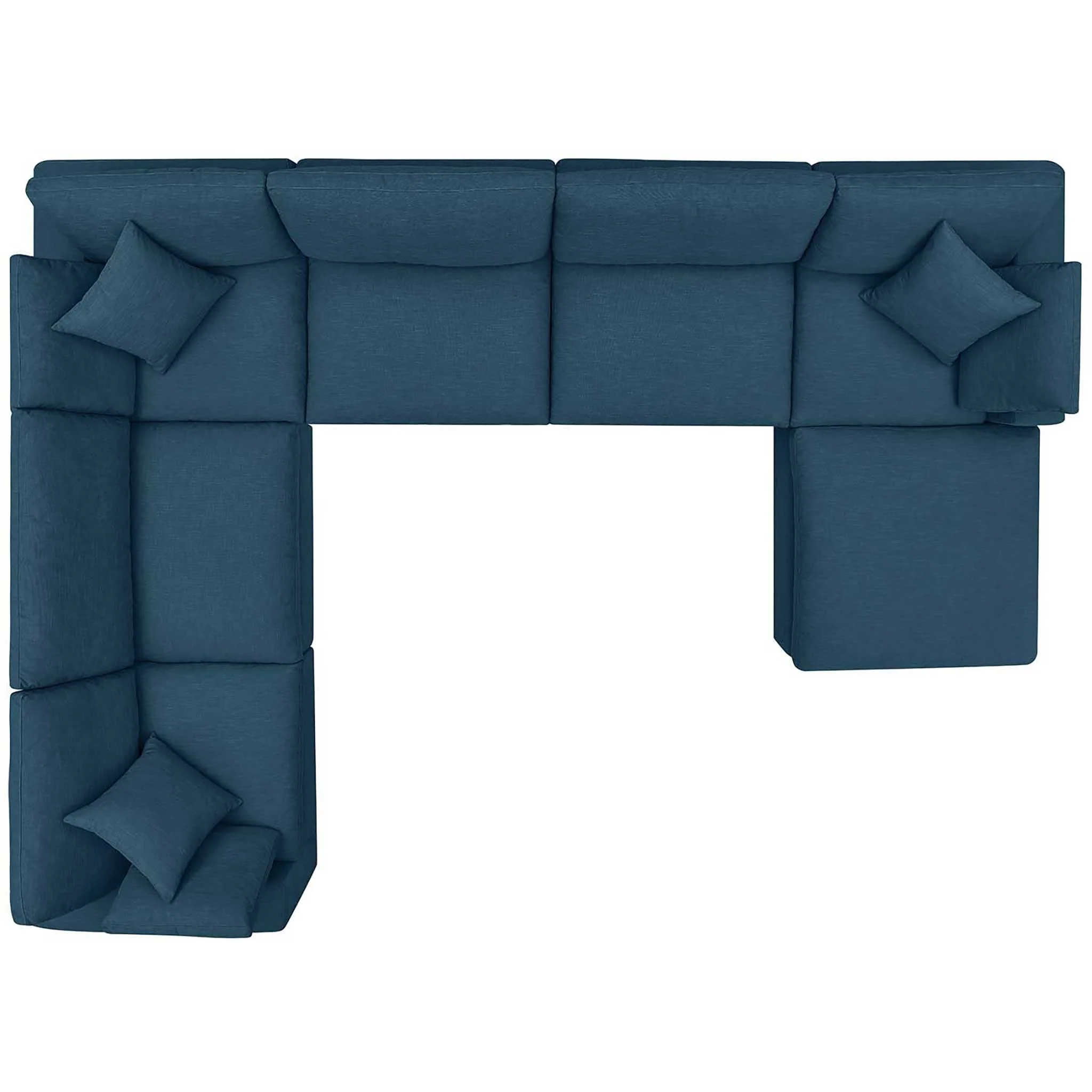 Carmen 7 Piece Modular Sofa with Ottoman Azure - Image 2