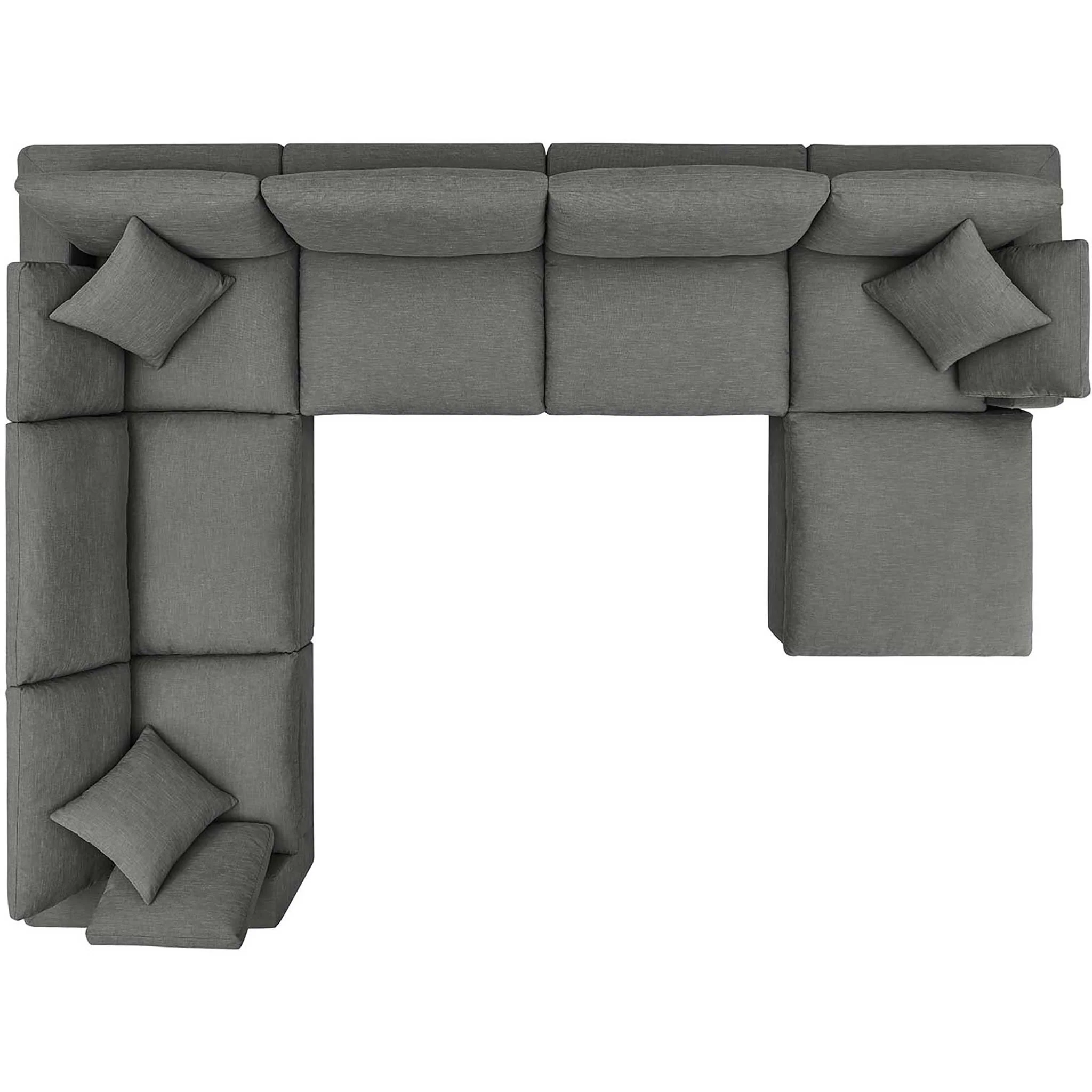 Carmen 7 Piece Modular Sofa with Ottoman Gray - Image 2