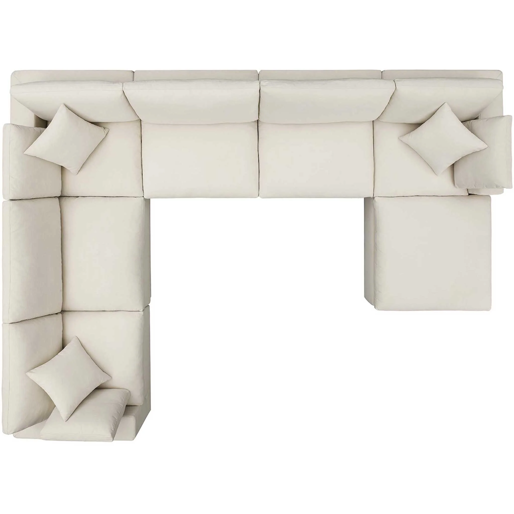 Carmen 7 Piece Modular Sofa with Ottoman Light Beige - Image 2