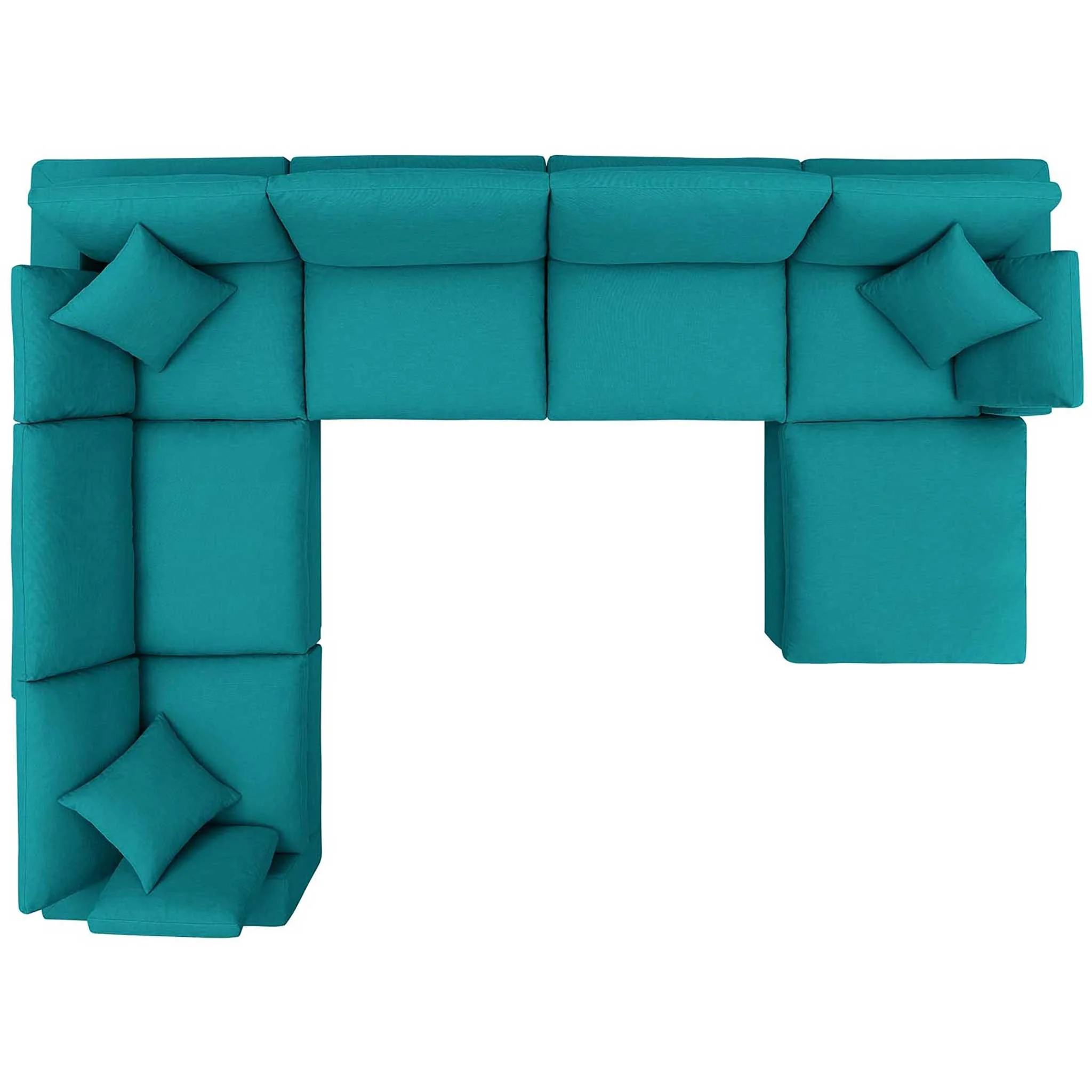 Carmen 7 Piece Modular Sofa with Ottoman Teal - Image 2