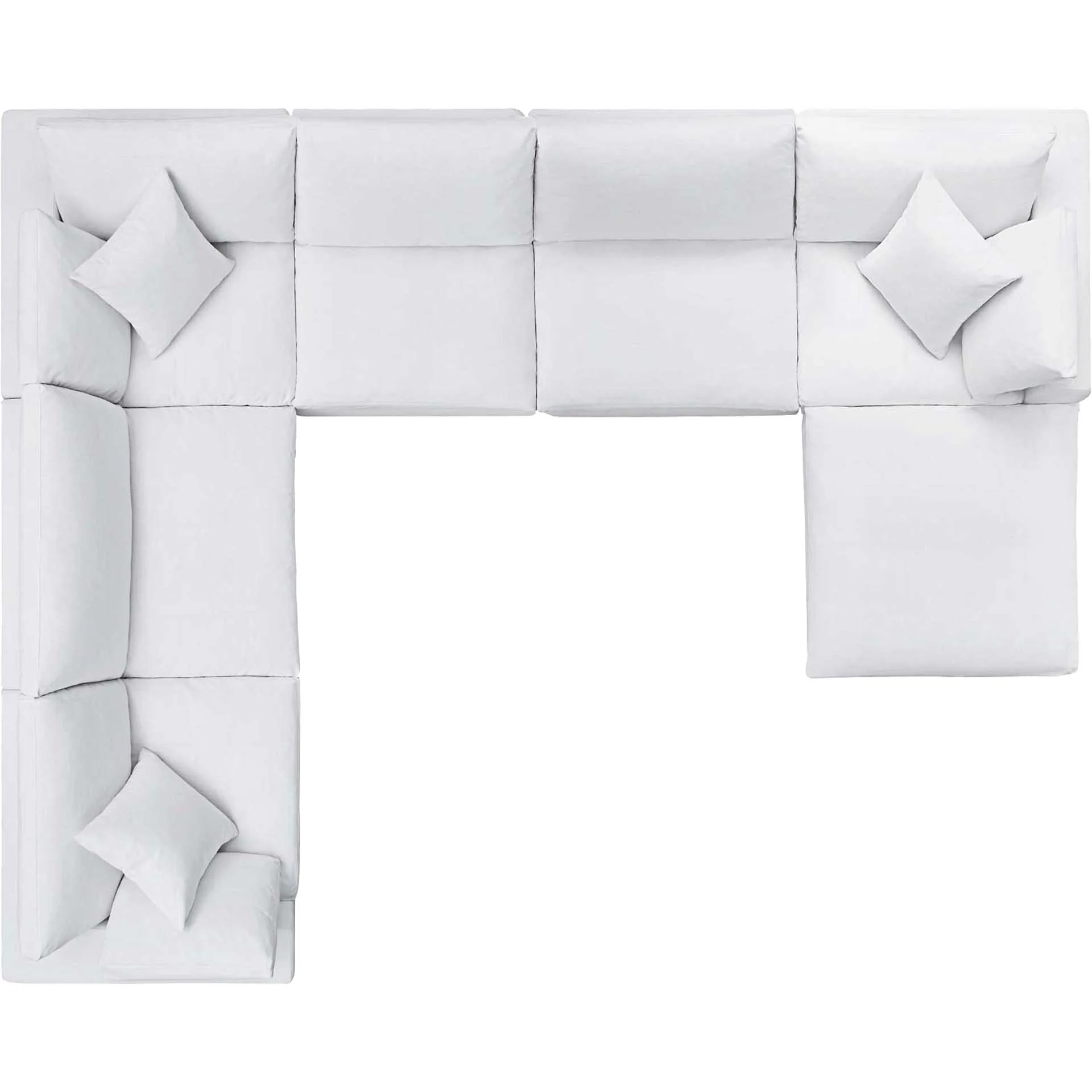 Carmen 7 Piece Modular Sofa with Ottoman White - Image 2