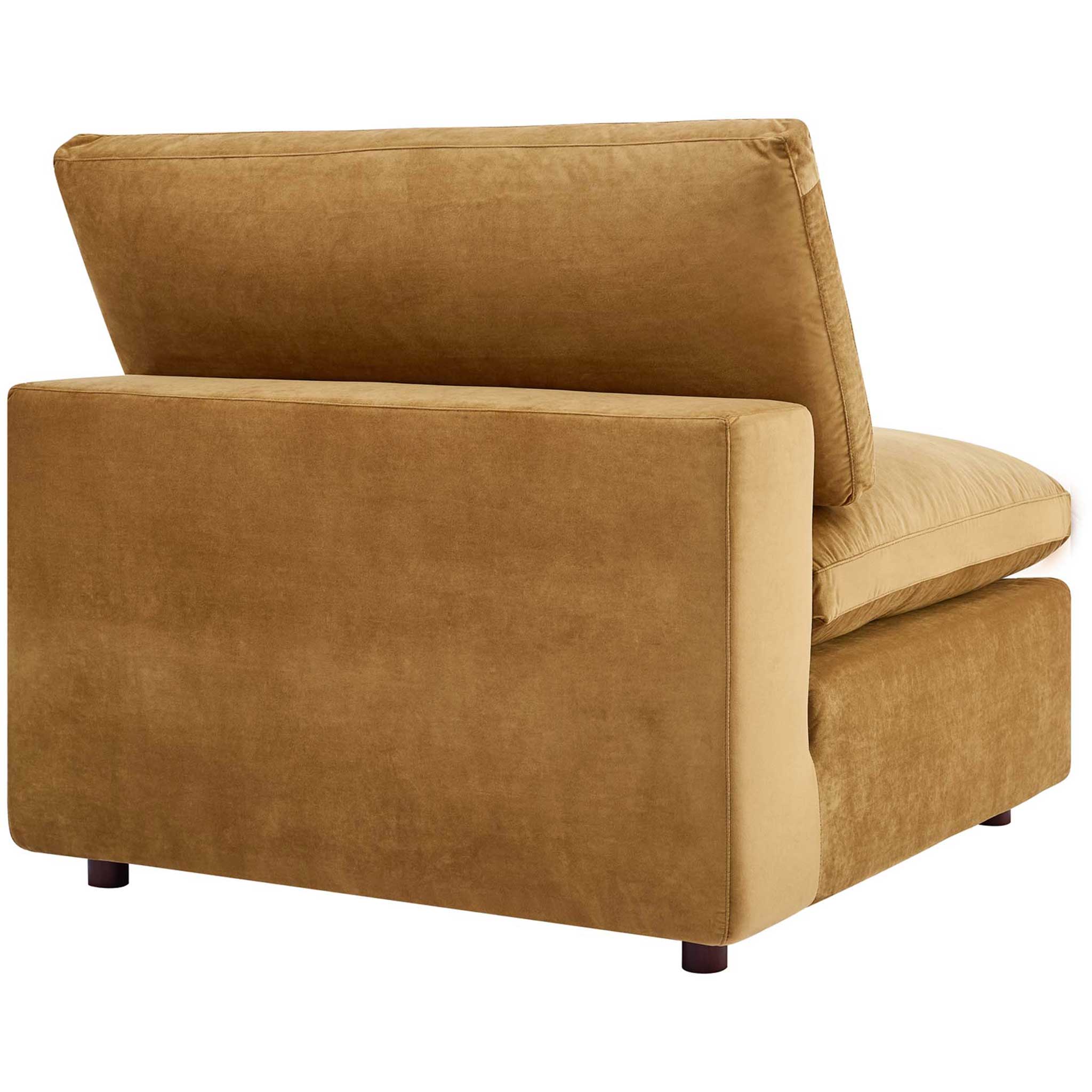 Carmen 7 Piece Modular Velvet Sofa with Ottoman Cognac - Image 6