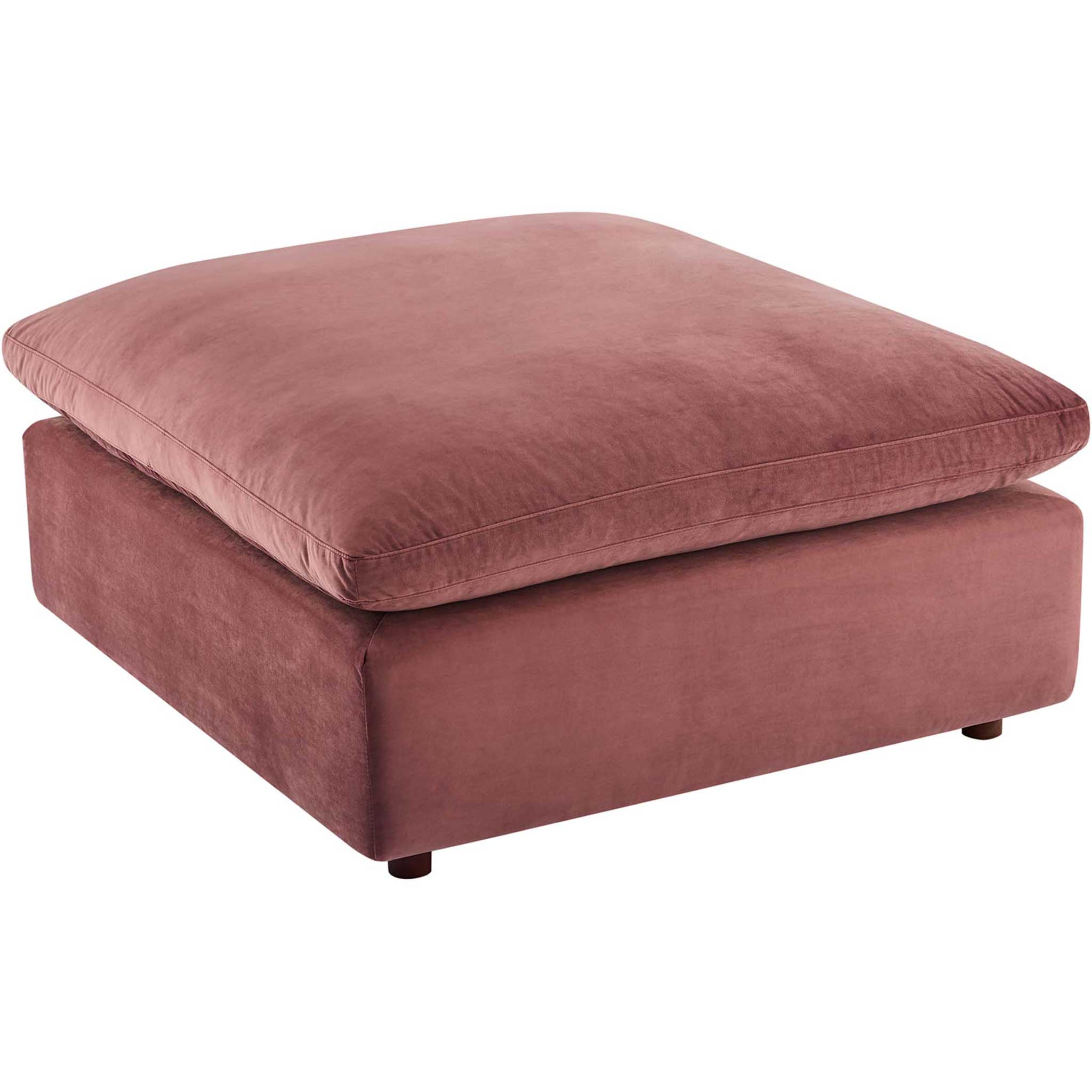 Carmen 7 Piece Modular Velvet Sofa with Ottoman Dusty Rose - Image 7