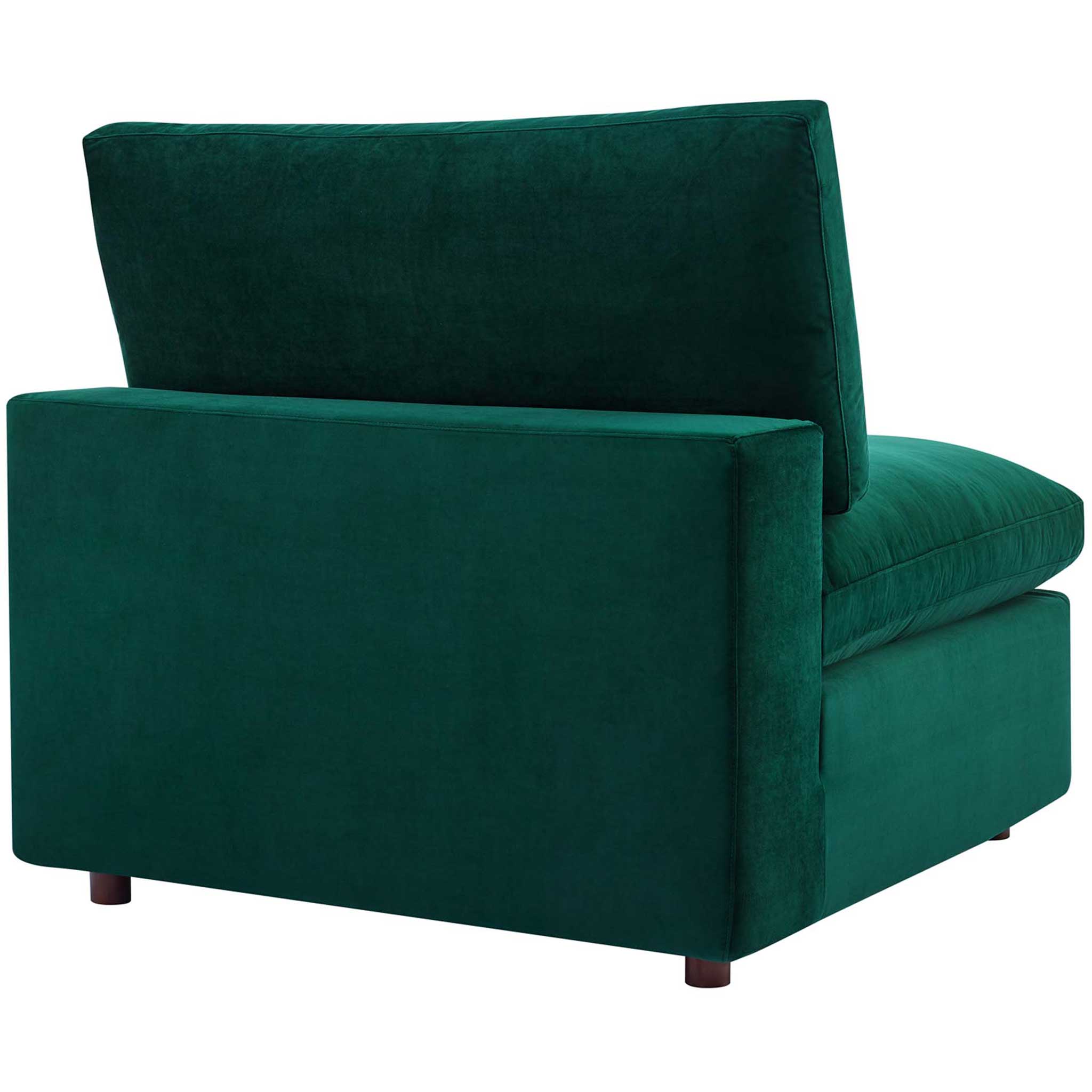 Carmen 7 Piece Modular Velvet Sofa with Ottoman Green - Image 6