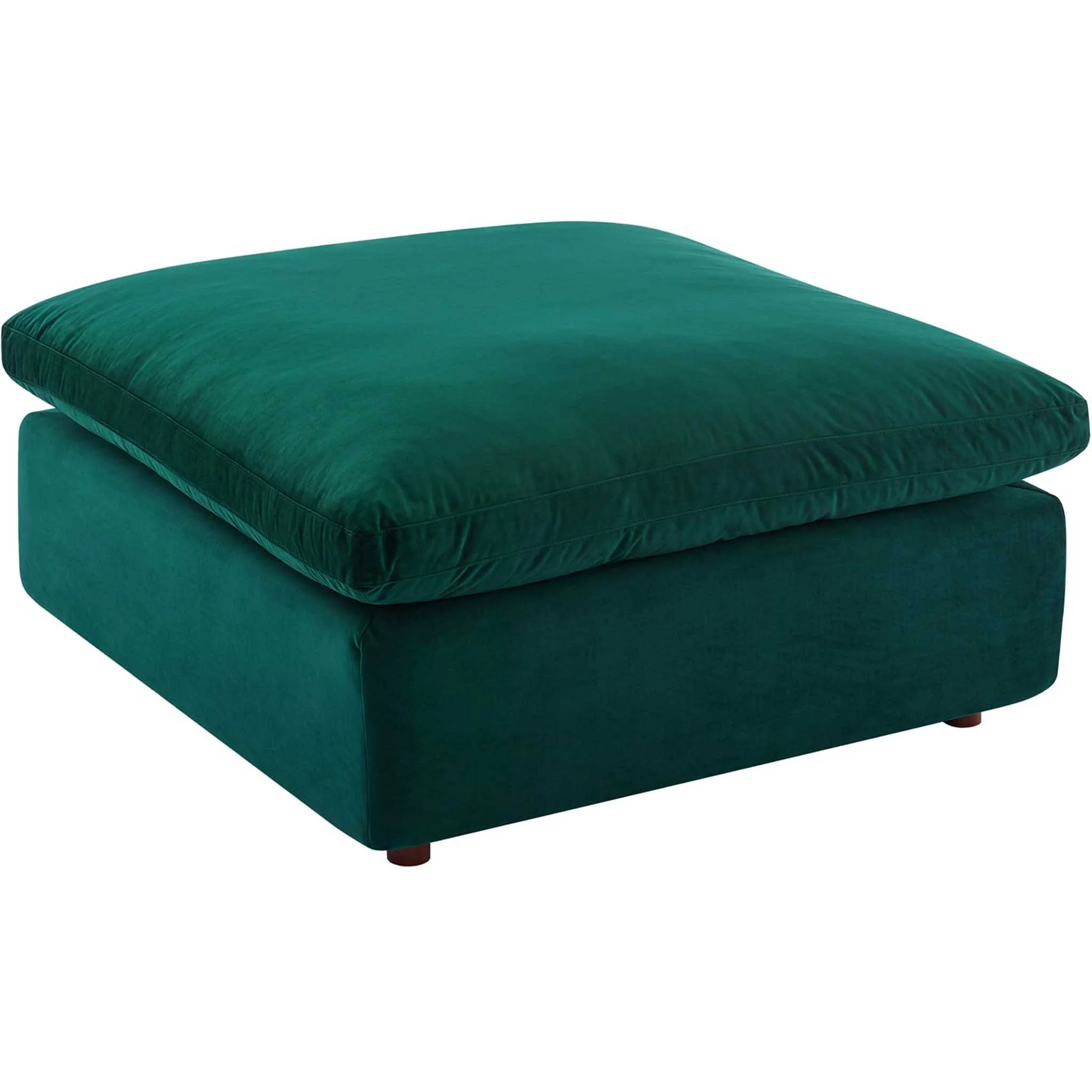 Carmen 7 Piece Modular Velvet Sofa with Ottoman Green - Image 7