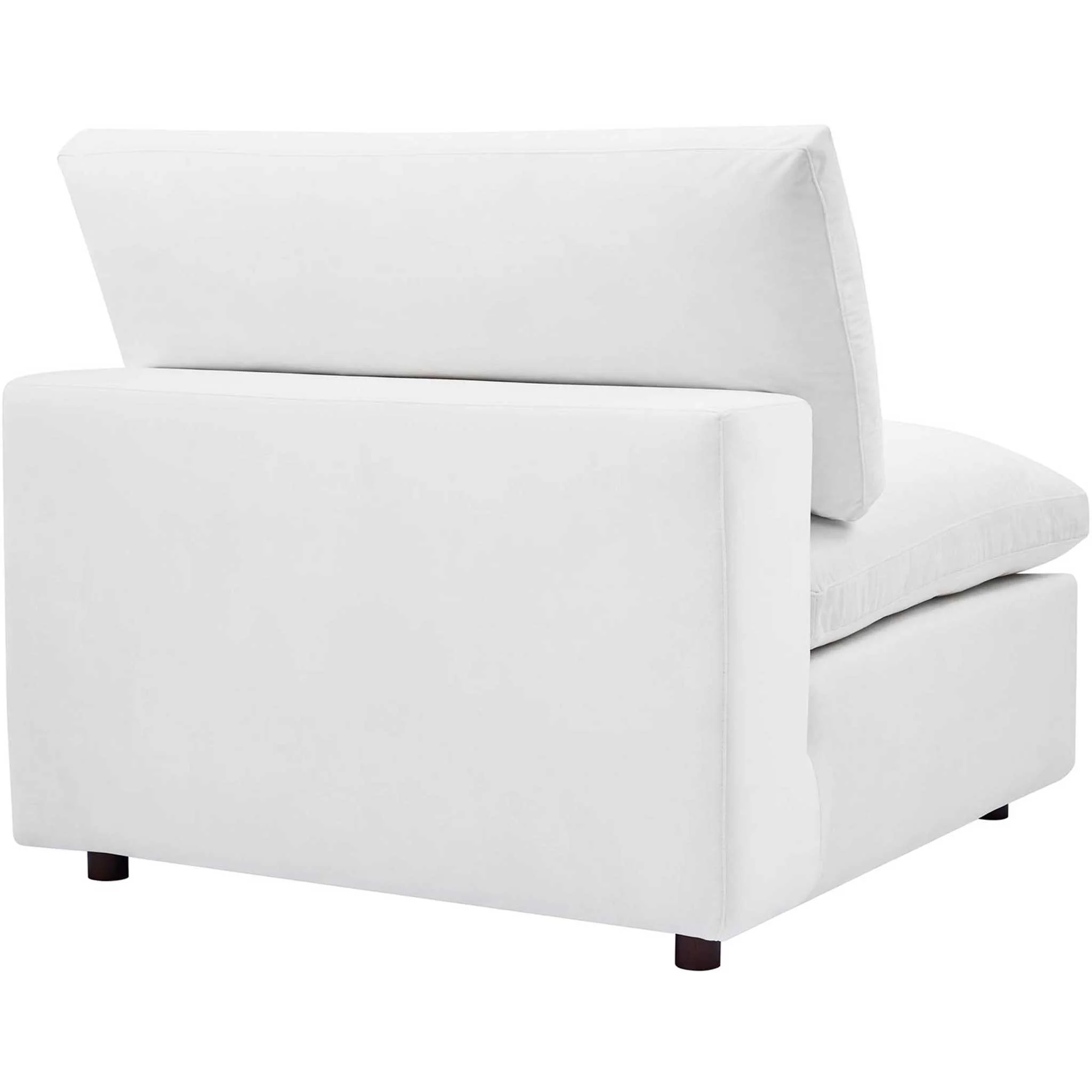 Carmen 7 Piece Modular Velvet Sofa with Ottoman White - Image 6
