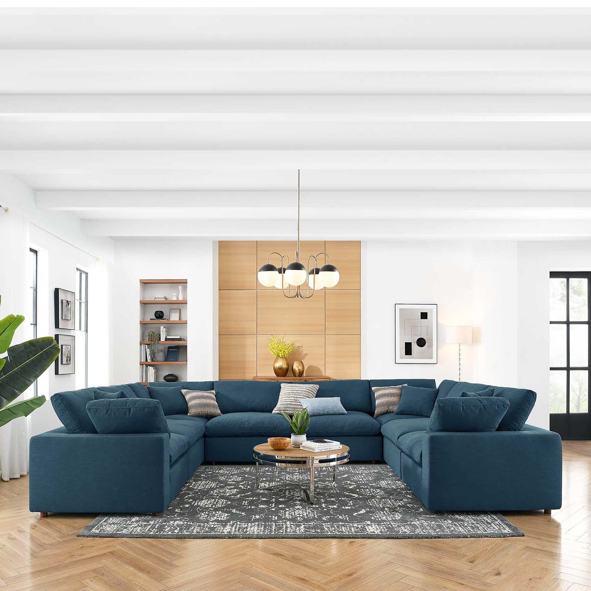 Carmen 8 Piece Modular Sectional Sofa Azure - Image 9