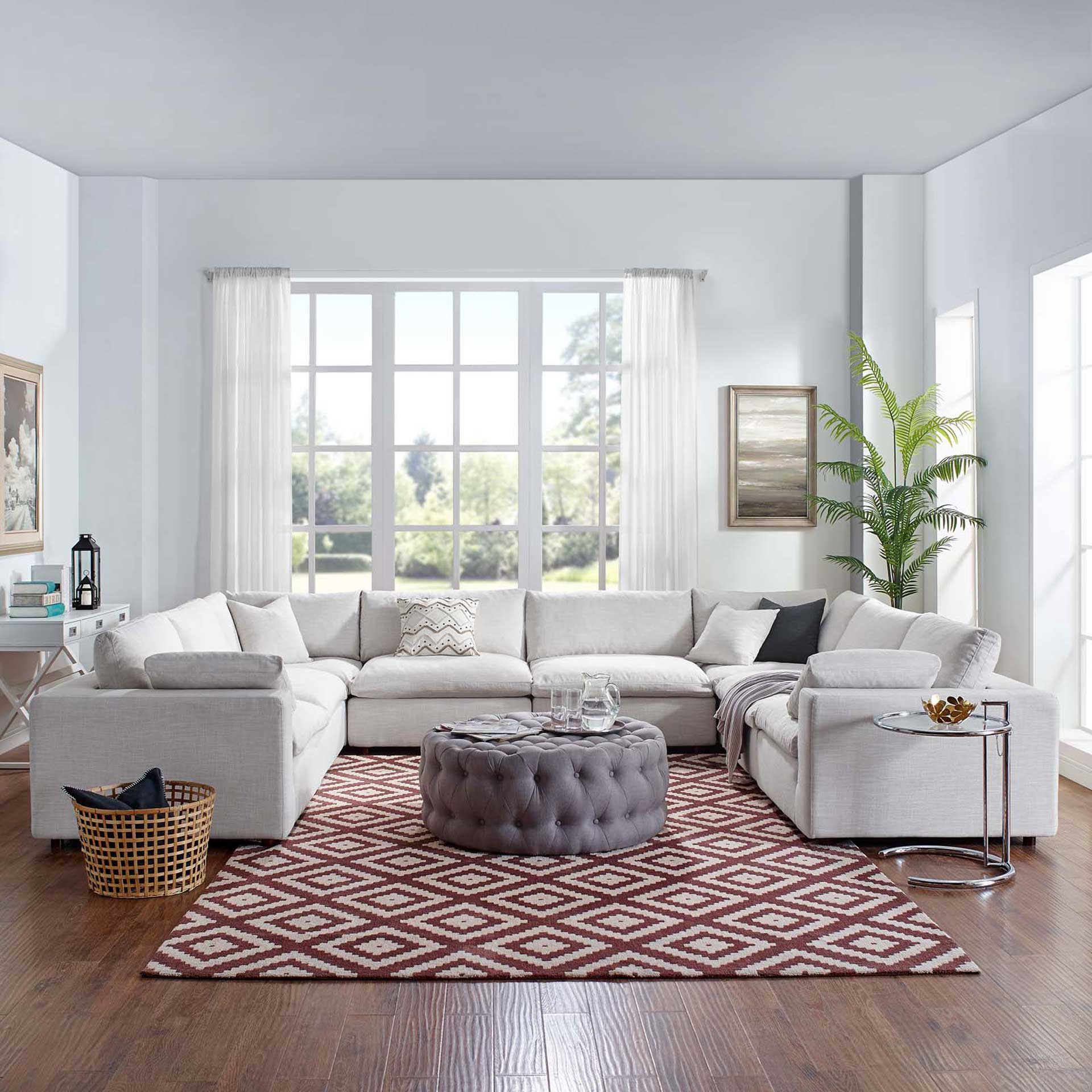 Carmen 8 Piece Modular Sectional Sofa Beige - Image 6