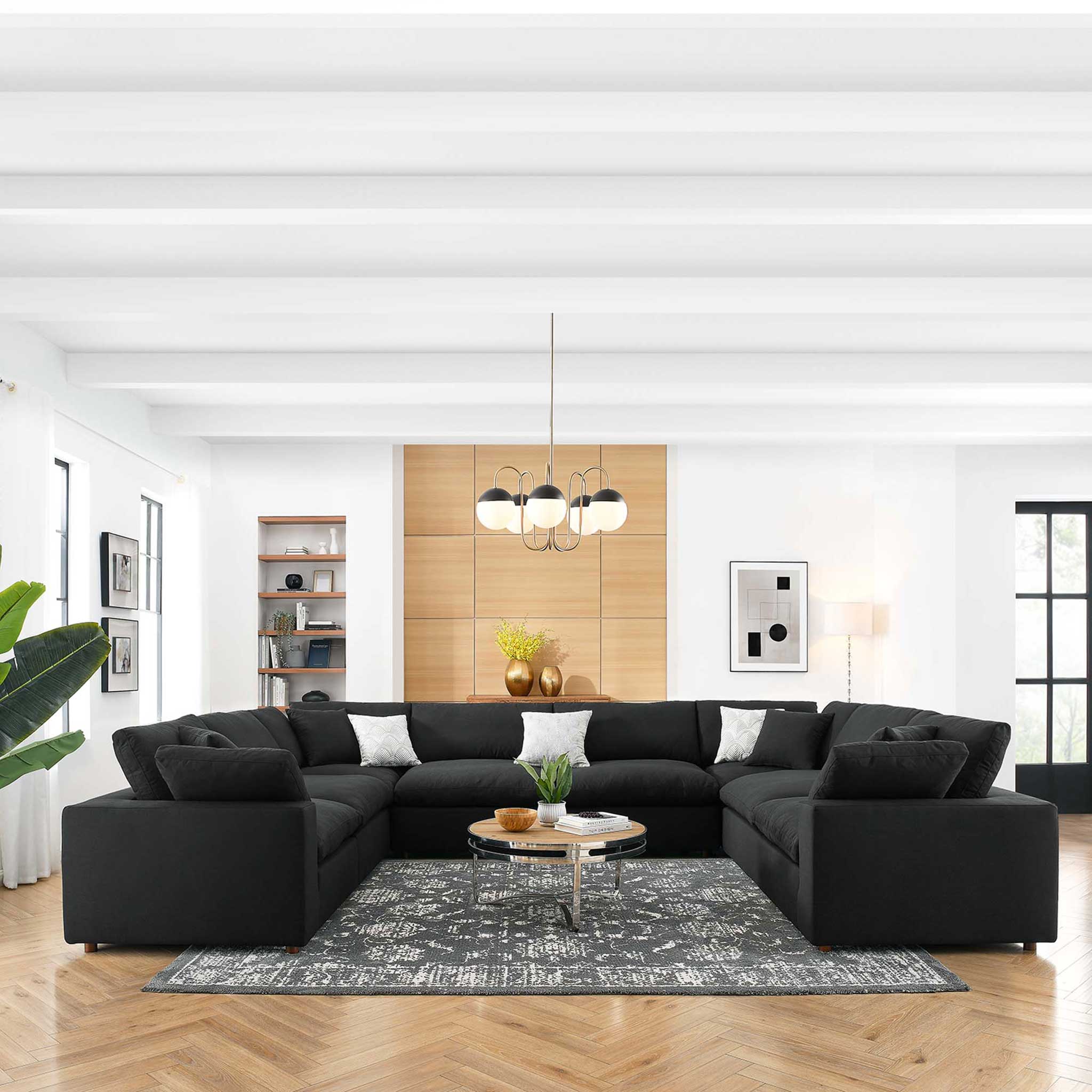 Carmen 8 Piece Modular Sectional Sofa Black - Image 9