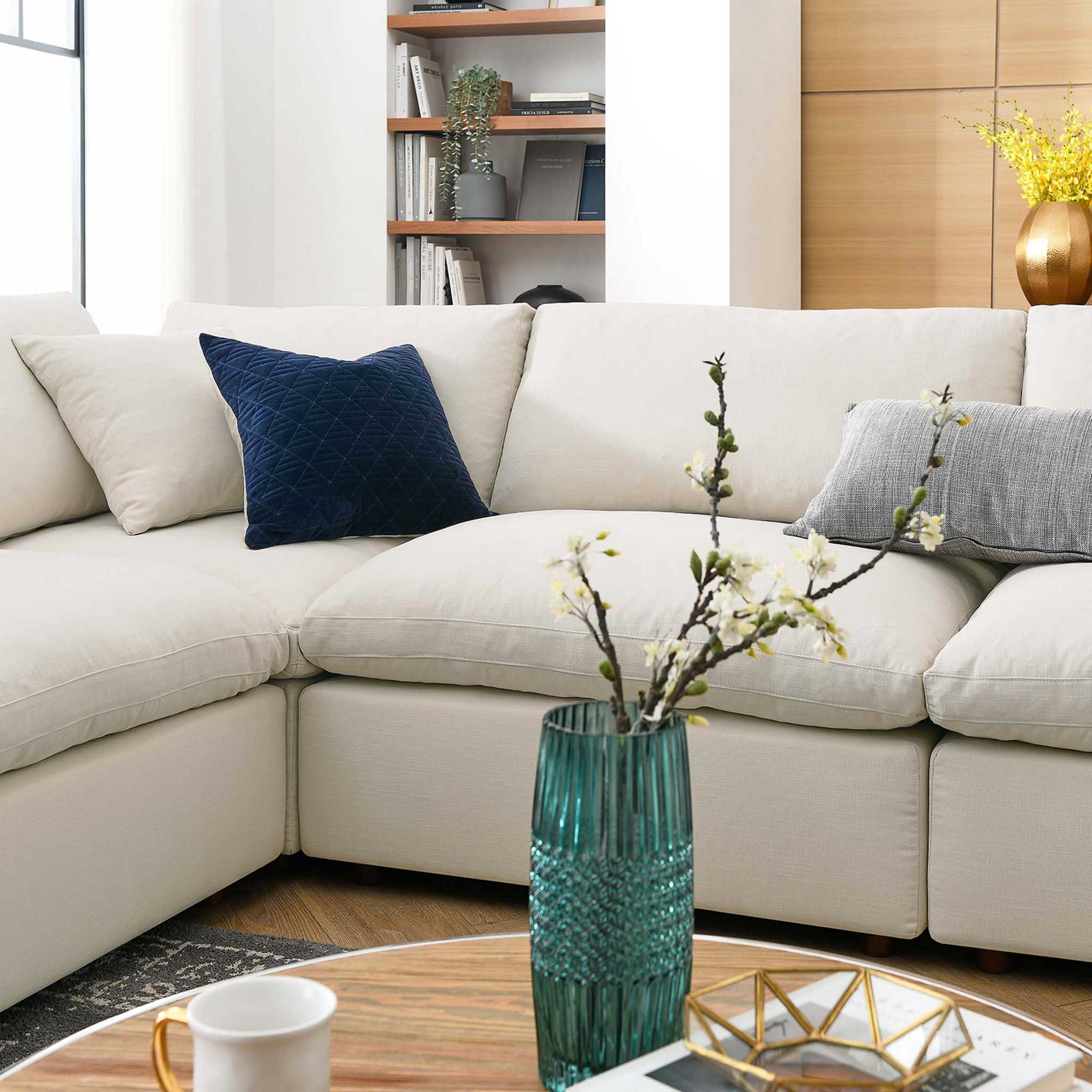 Carmen 8 Piece Modular Sectional Sofa Light Beige - Image 10