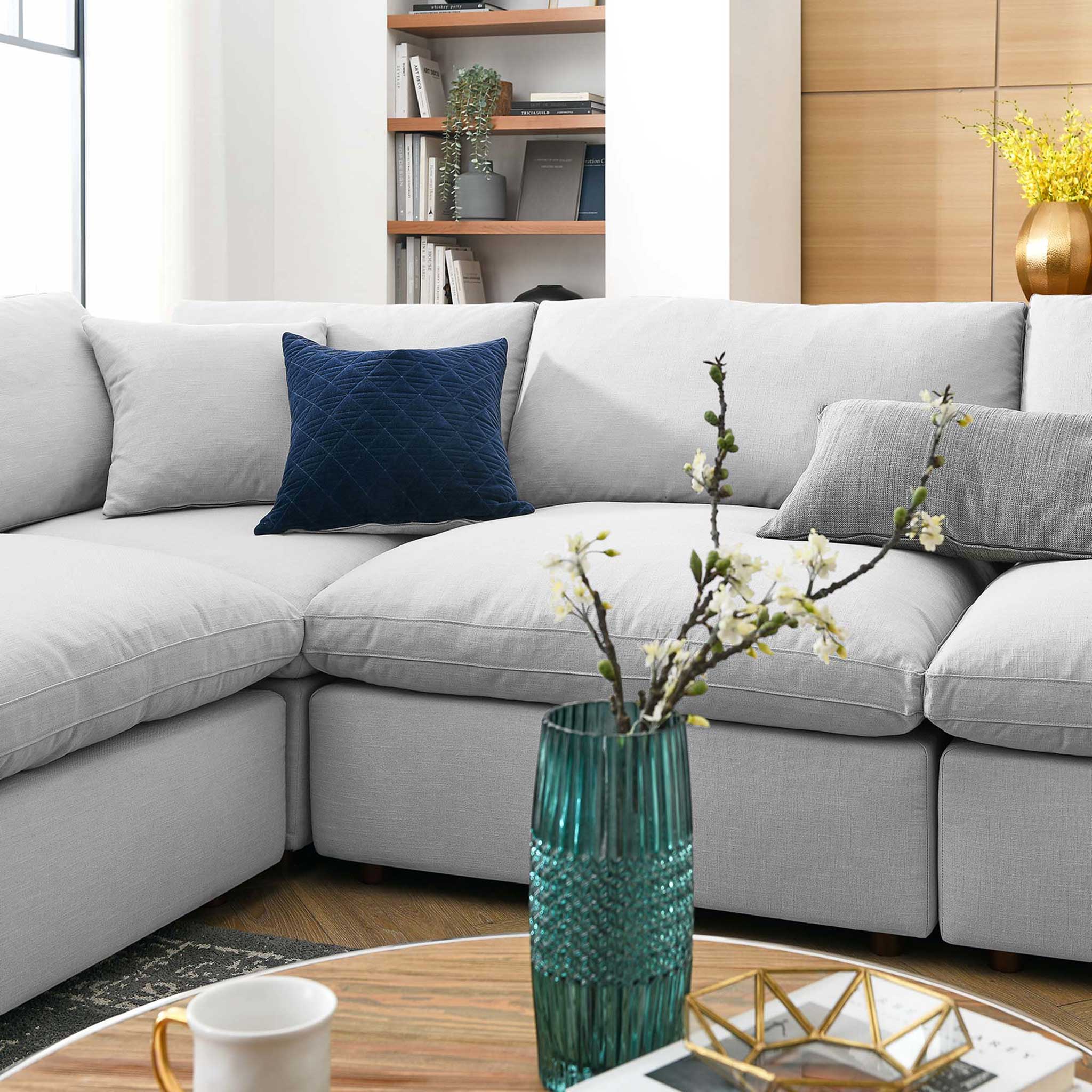Carmen 8 Piece Modular Sectional Sofa Light Gray - Image 10
