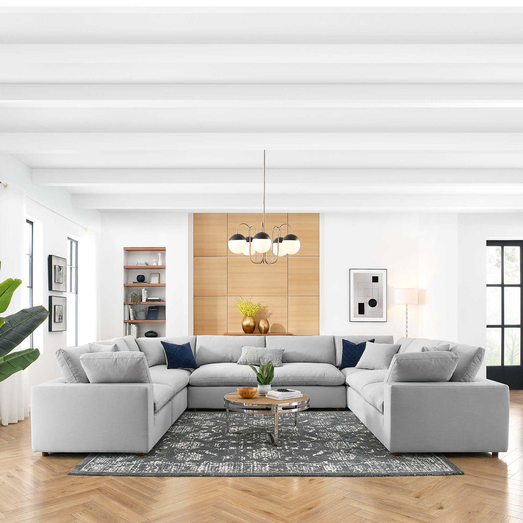 Carmen 8 Piece Modular Sectional Sofa Light Gray - Image 9