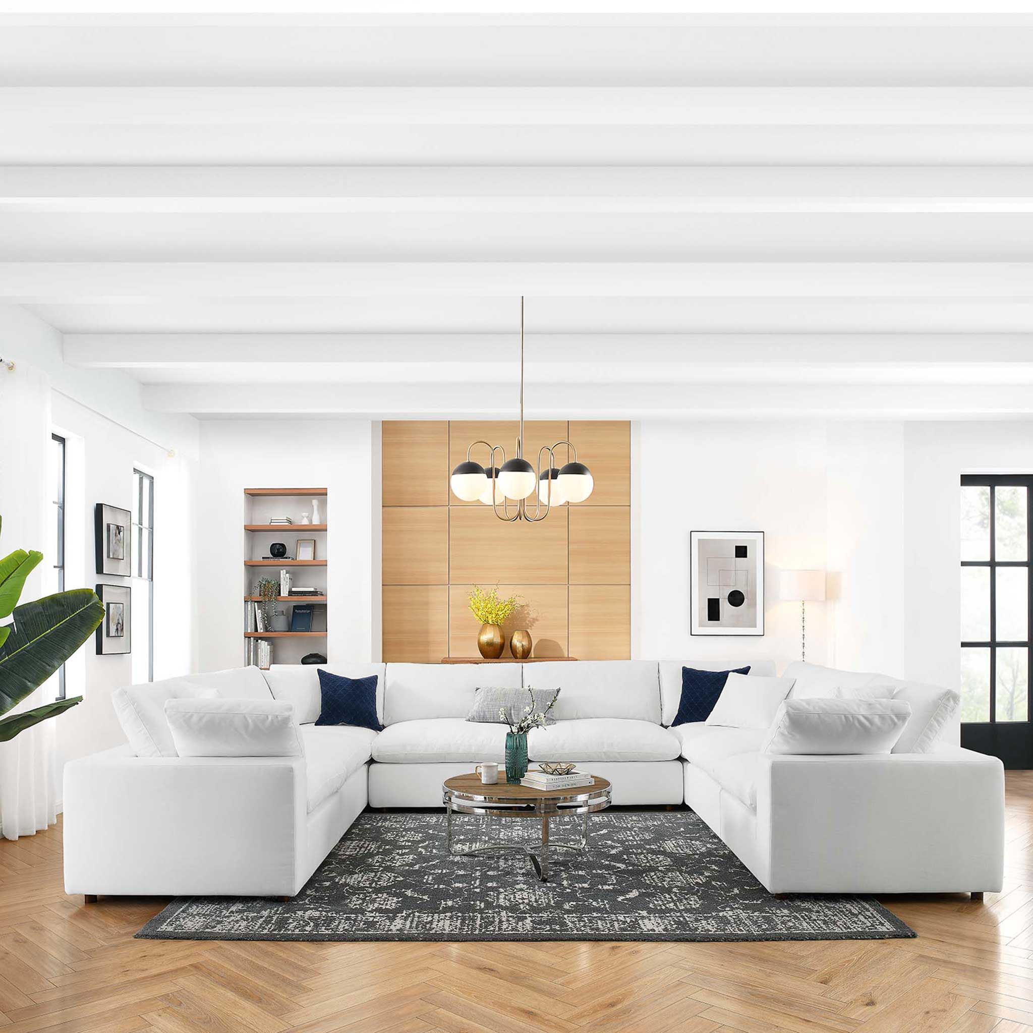 Carmen 8 Piece Modular Sectional Sofa Pure White - Image 9