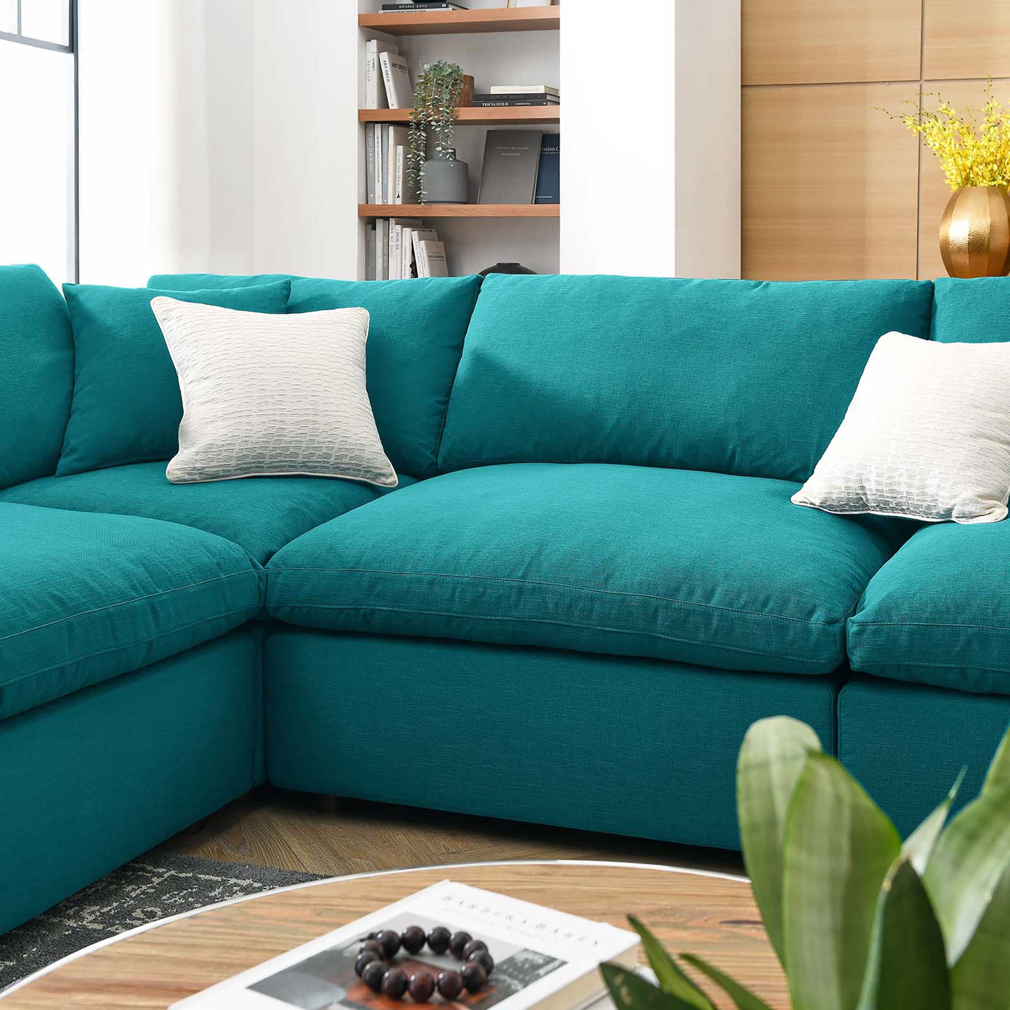 Carmen 8 Piece Modular Sectional Sofa Teal - Image 10