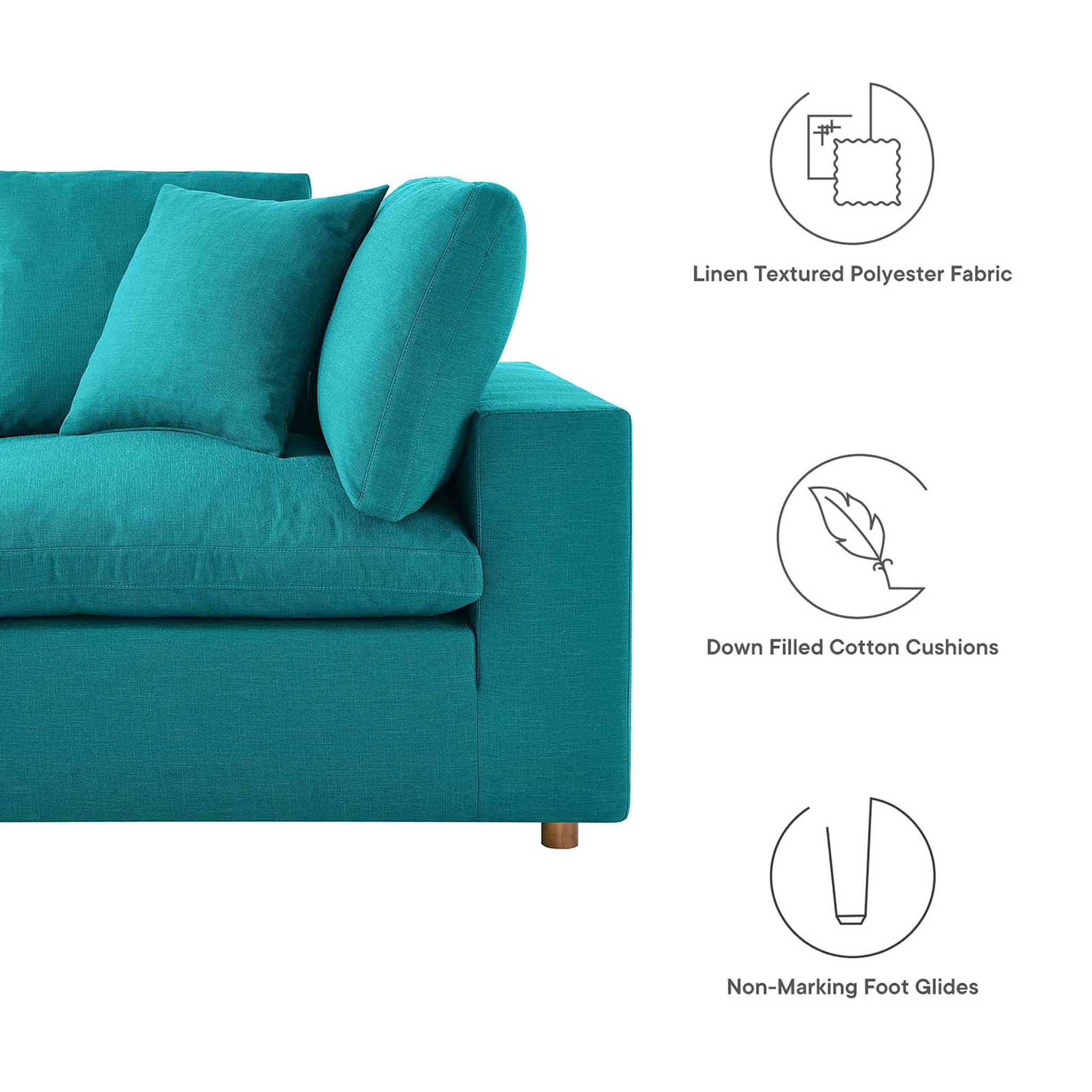 Carmen 8 Piece Modular Sectional Sofa Teal - Image 3