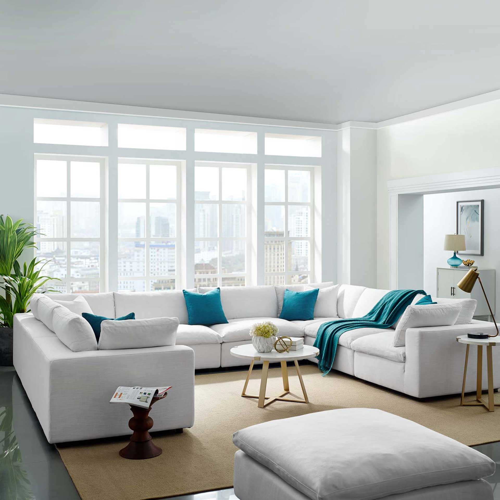 Carmen 8 Piece Modular Sectional Sofa White - Image 6