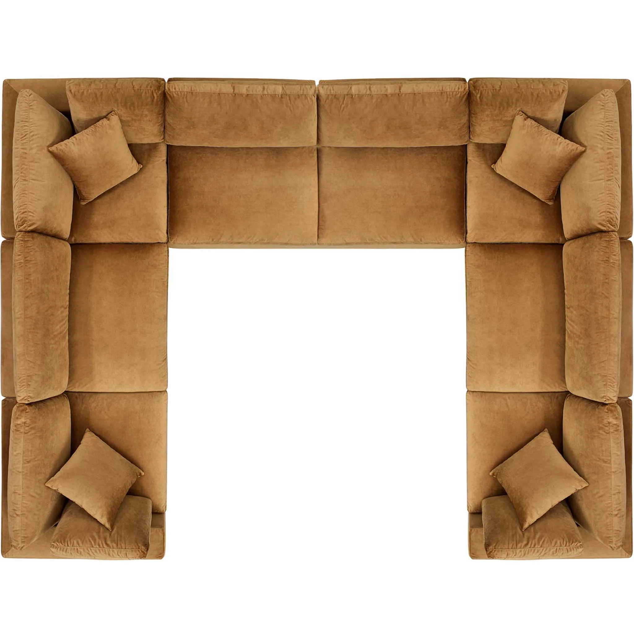 Carmen 8 Piece Modular Sectional Velvet Sofa Cognac - Image 2